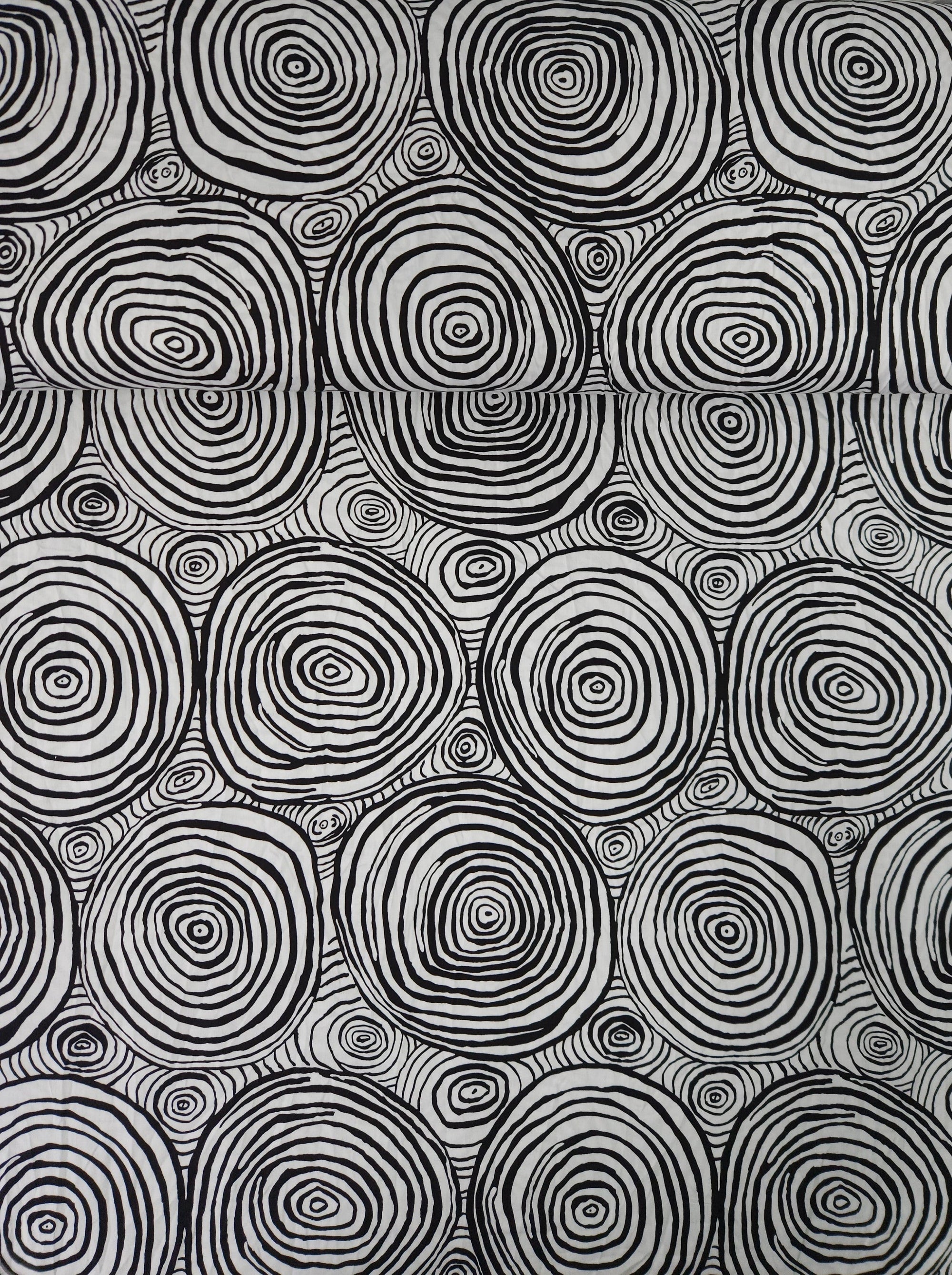 Monochrome Onion Rings Cotton Sateen 108" - Kaffe Fassett *EXTRA WIDE*