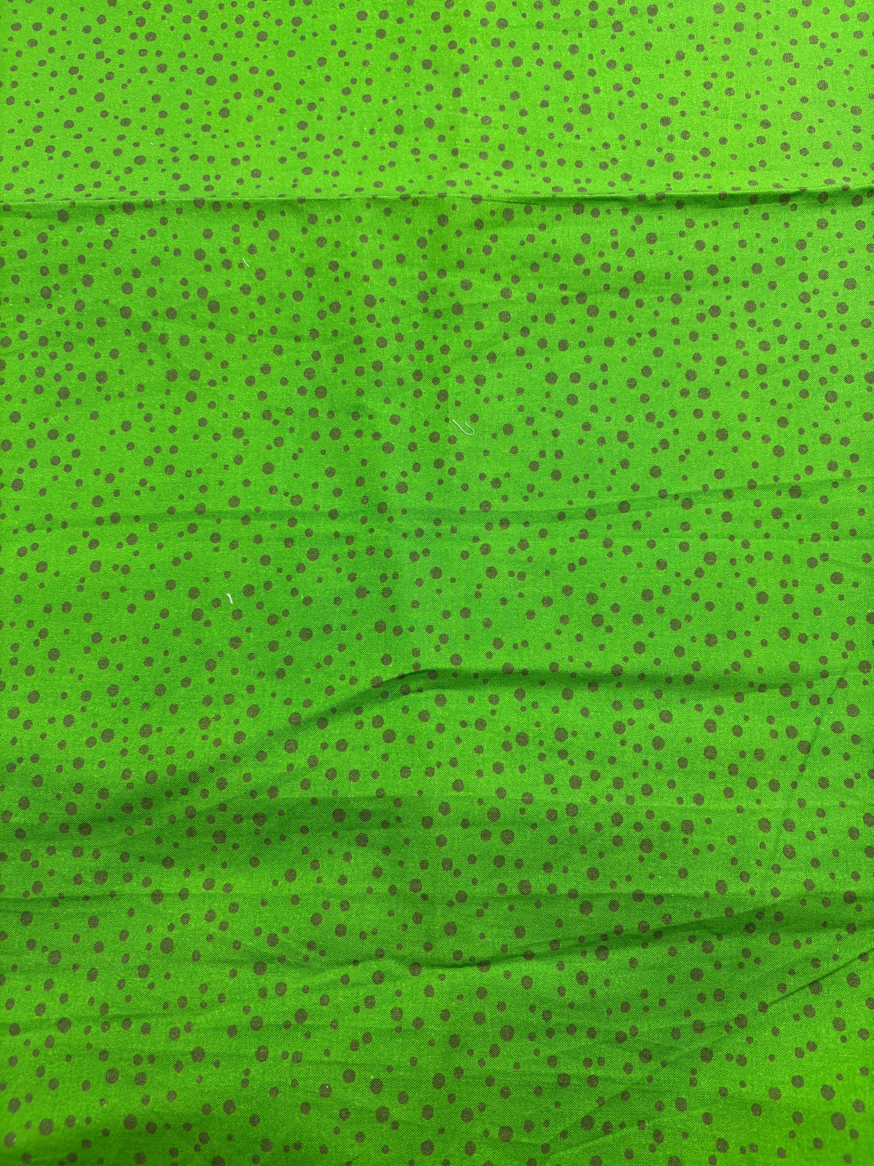 Slime Green Polka 100% Cotton - 1.1m Piece