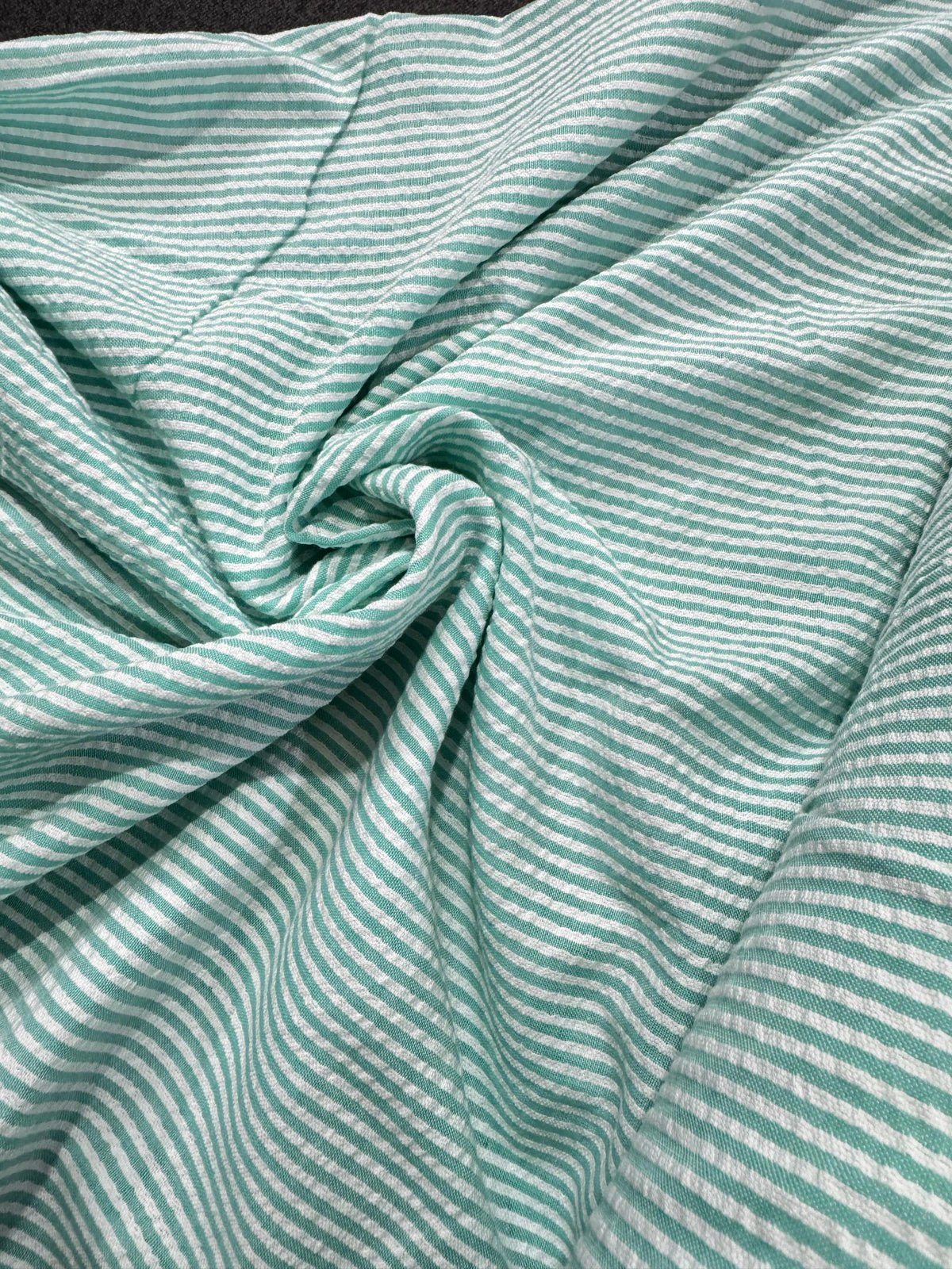 Mint Green Stripe Cotton SeerSucker *PRE ORDER*