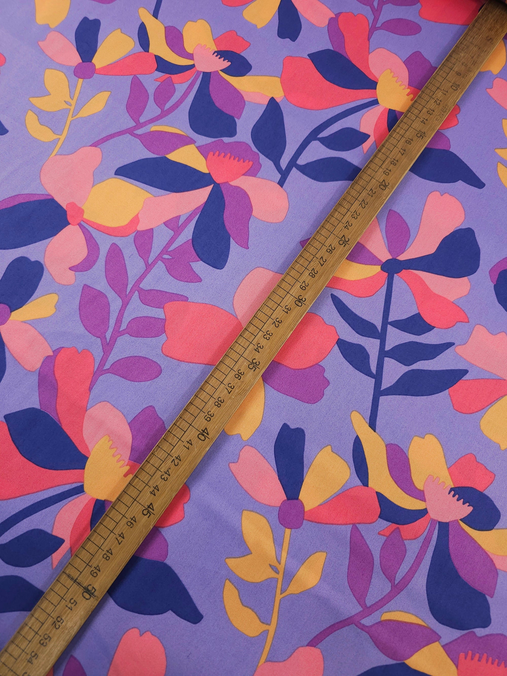 Lavender Purple Cloverdale Floral Cotton Sateen 60"