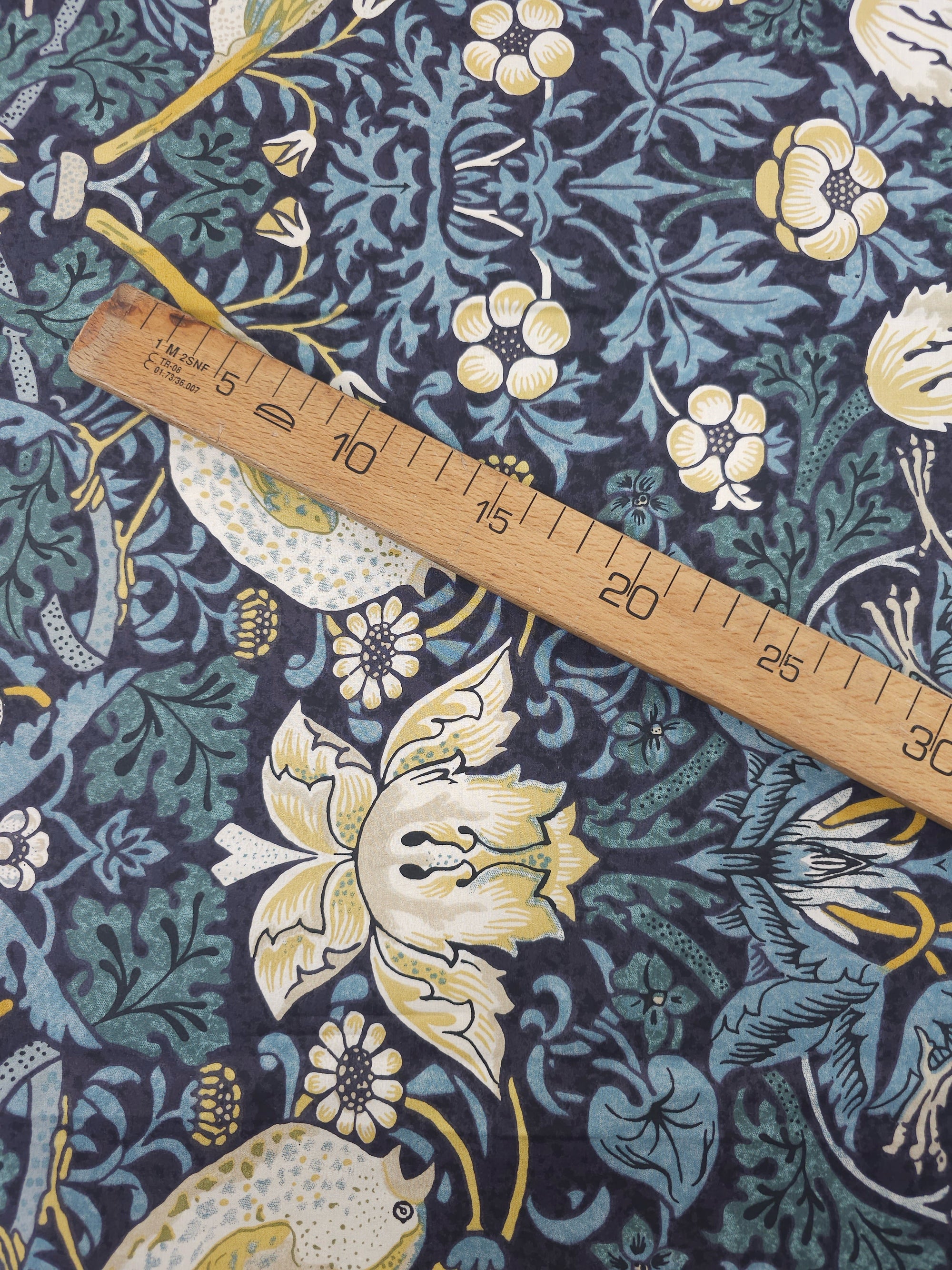 Blue Tapestry Strawberry Thief 100% Cotton 100" - William Morris *EXTRA WIDE*