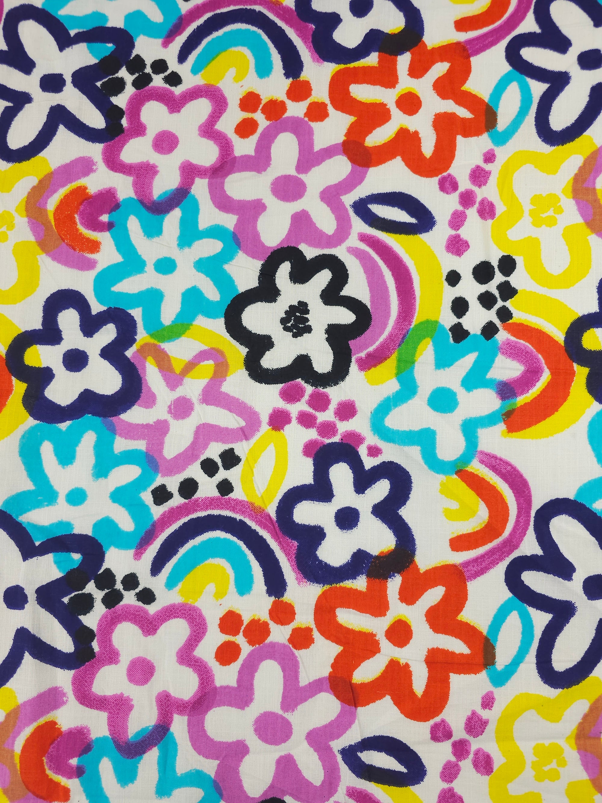 Rainbow Floral Puff Soft Cotton