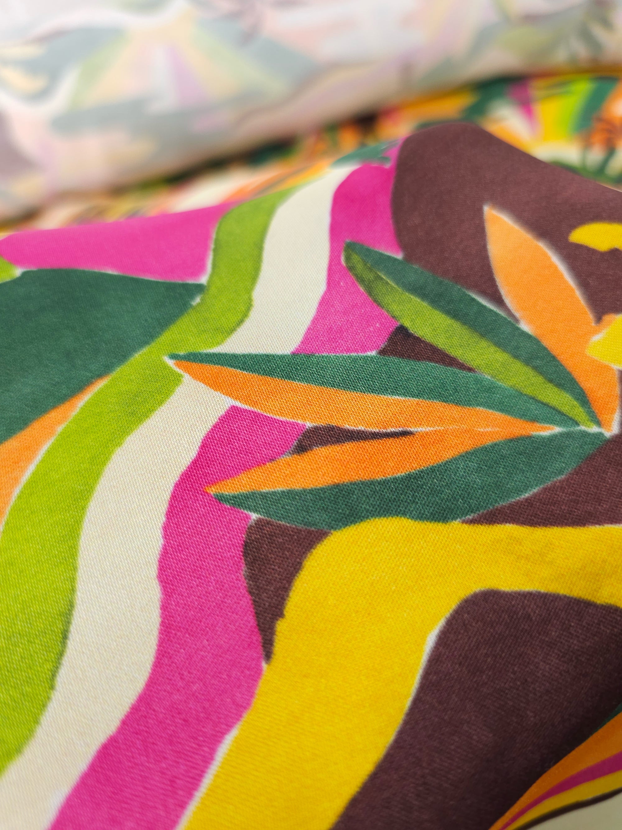 Sunset Palm Valley Viscose Satin