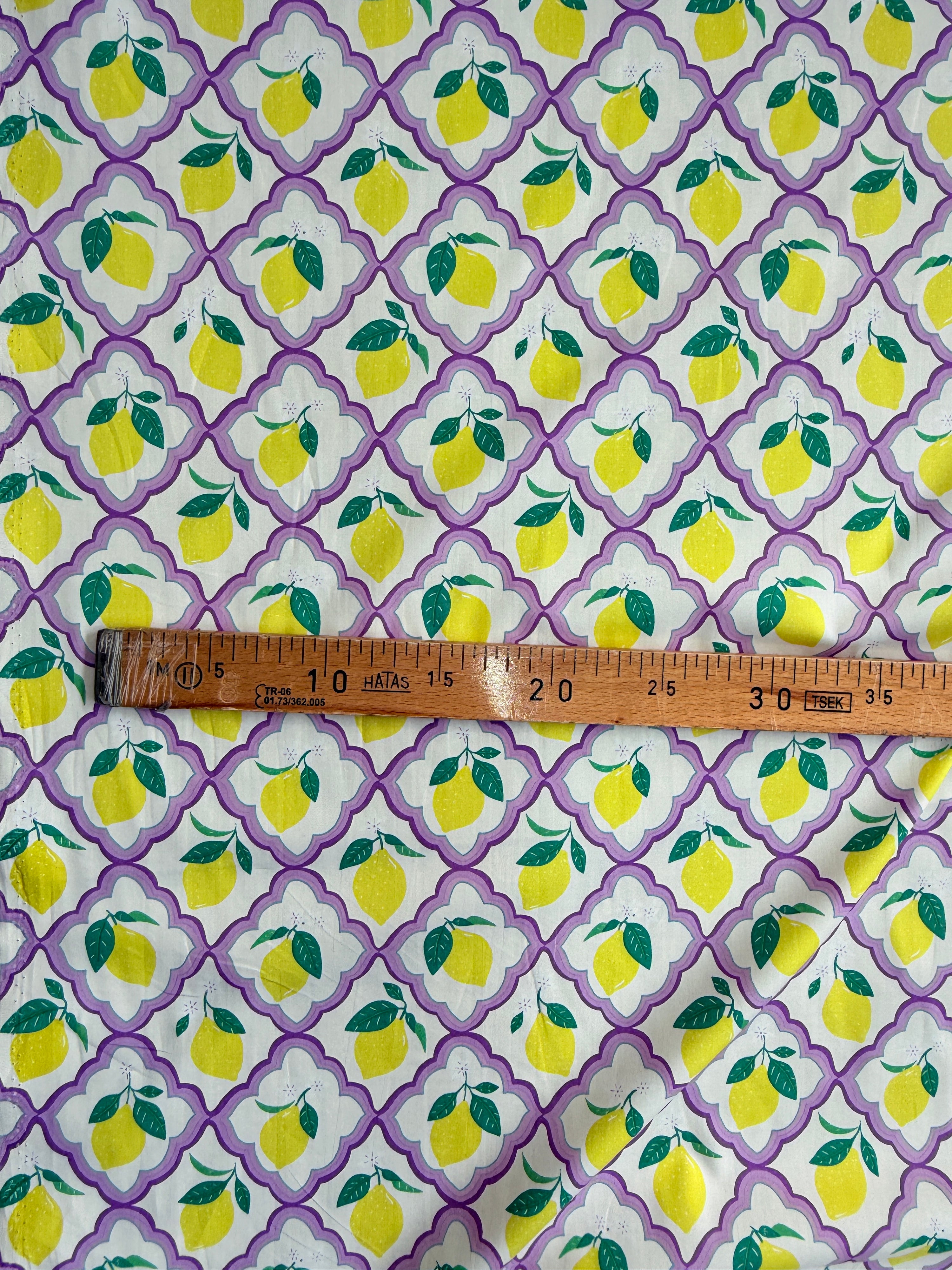 *PRE ORDER* Lemon Tile Cotton Poplin
