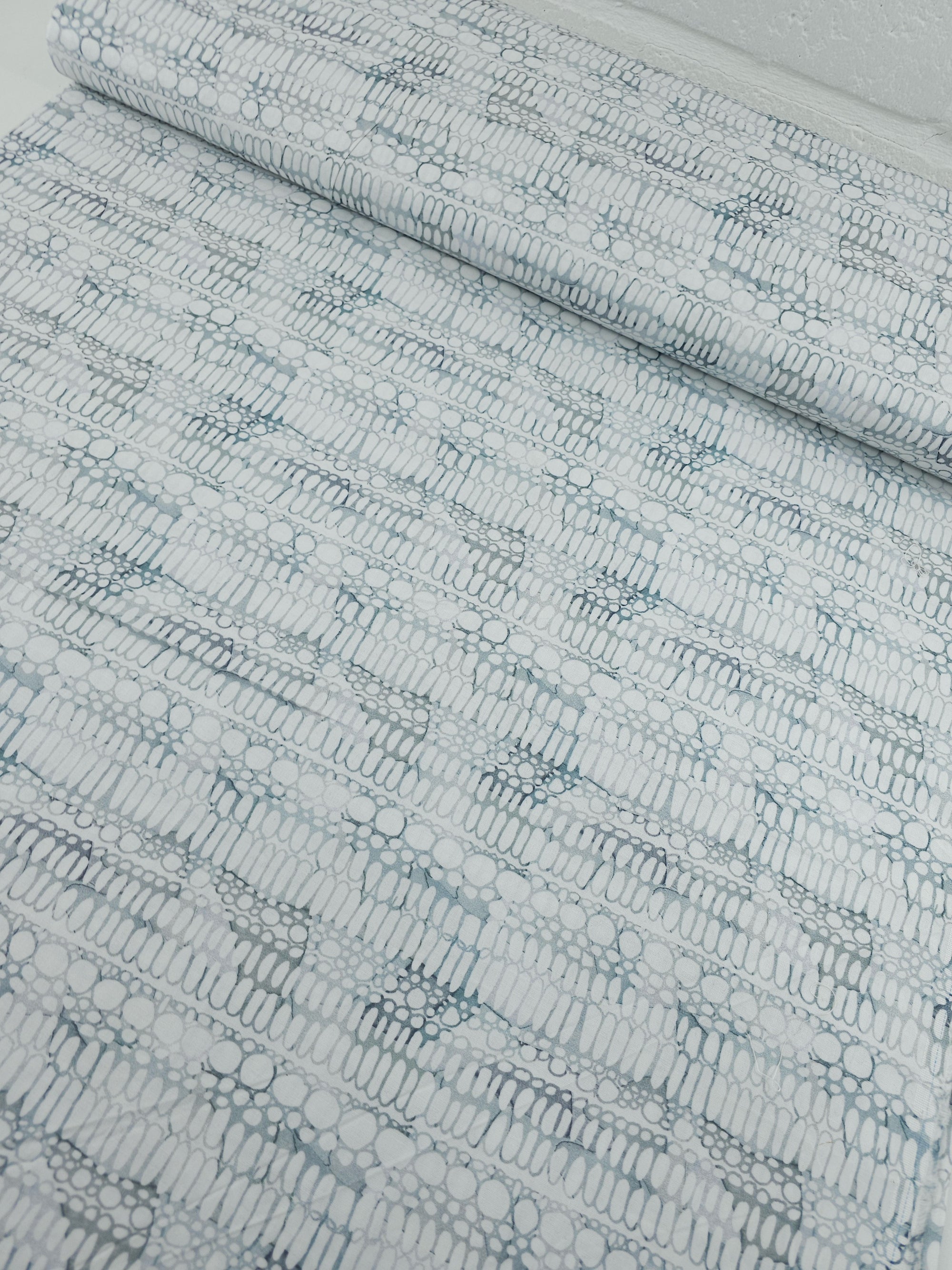 White/Grey Pebble Abstract 100% Cotton 106" - Shell Rummel *EXTRA WIDE*