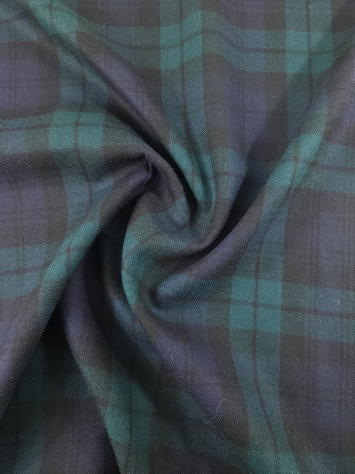 Green/Navy Tartan Rigid 100% Wool *ABRAHAM MOON*