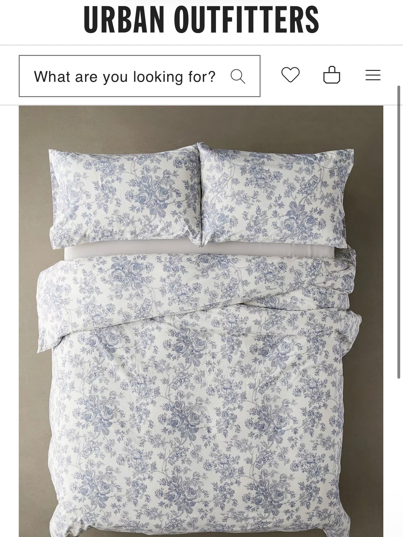 Blue Sketch Floral 100% Cotton 110” - Urban Outfitters *EXTRA WIDE*