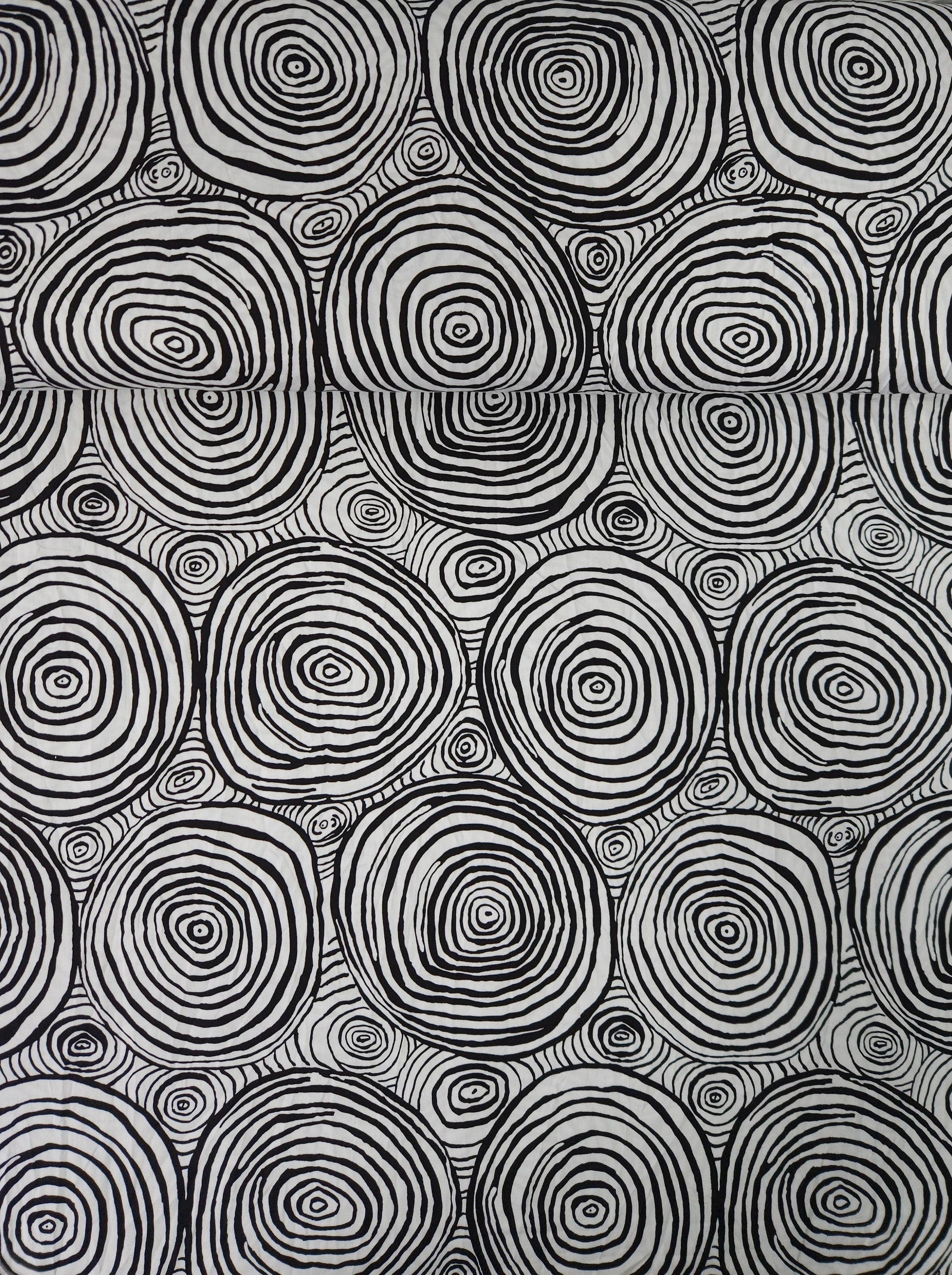 Monochrome Onion Rings Cotton Sateen 108” - Kaffe Fassett (Various Sizes)