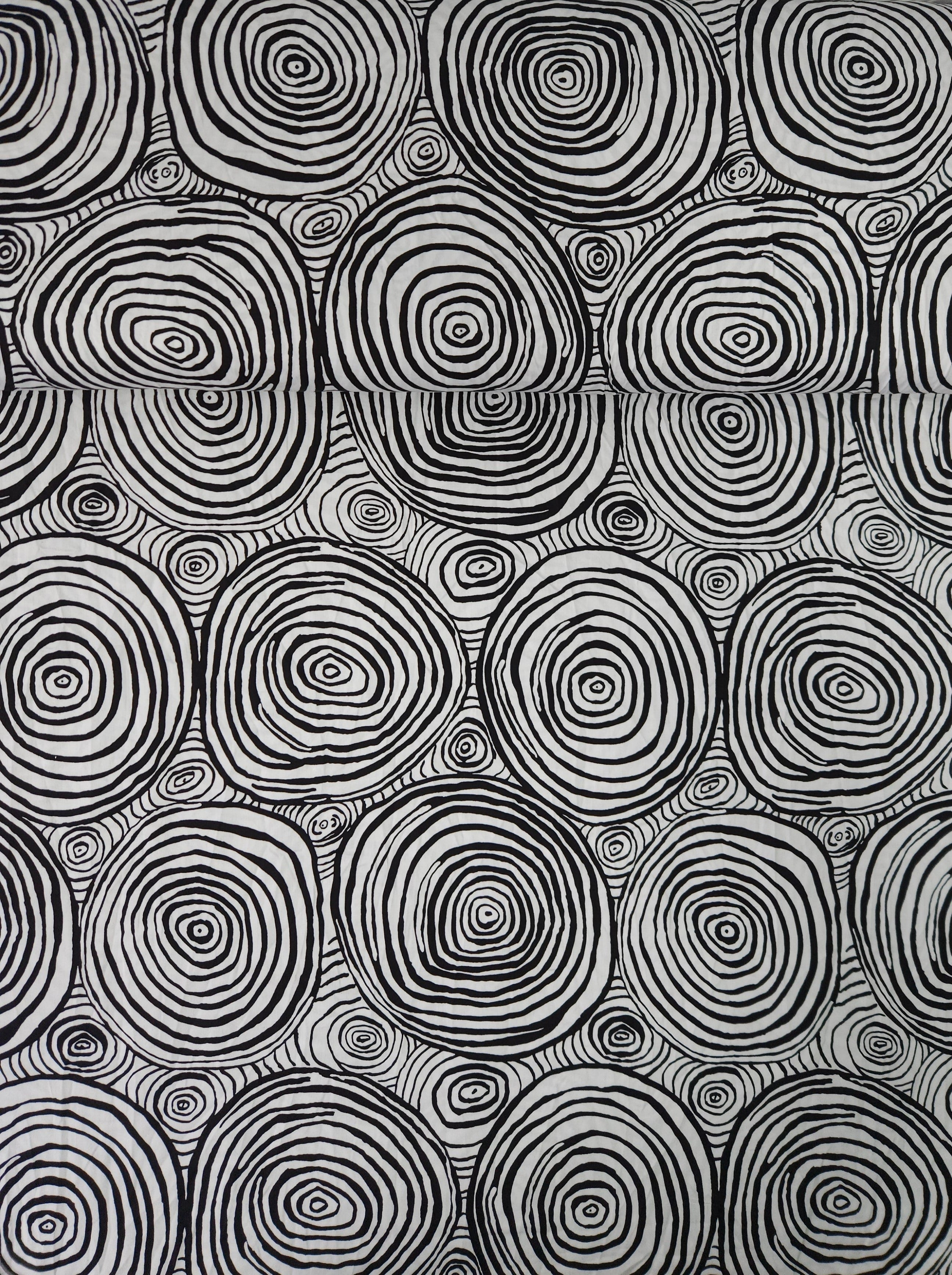 Monochrome Onion Rings Cotton Sateen 108” - Kaffe Fassett (Various Sizes)