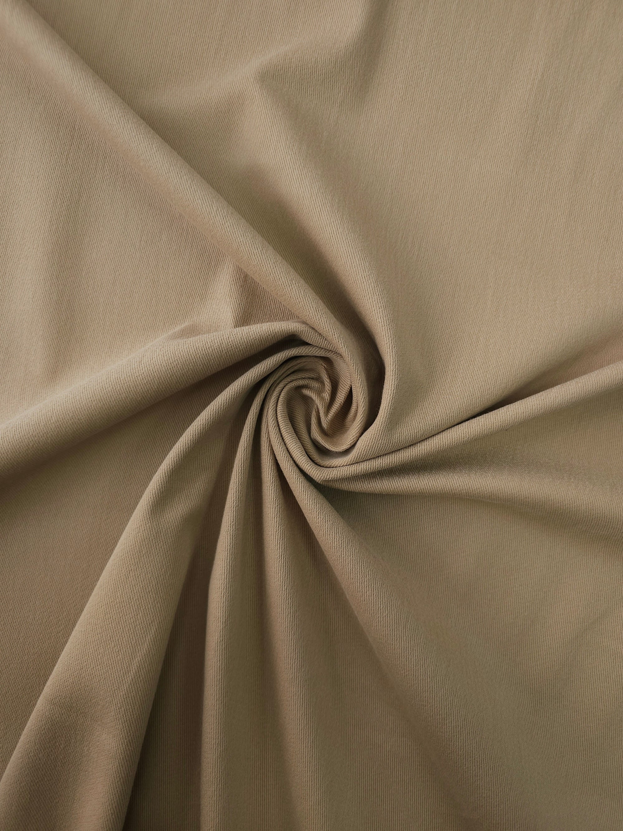 Warm Beige Lightweight Brushed Cotton Twill