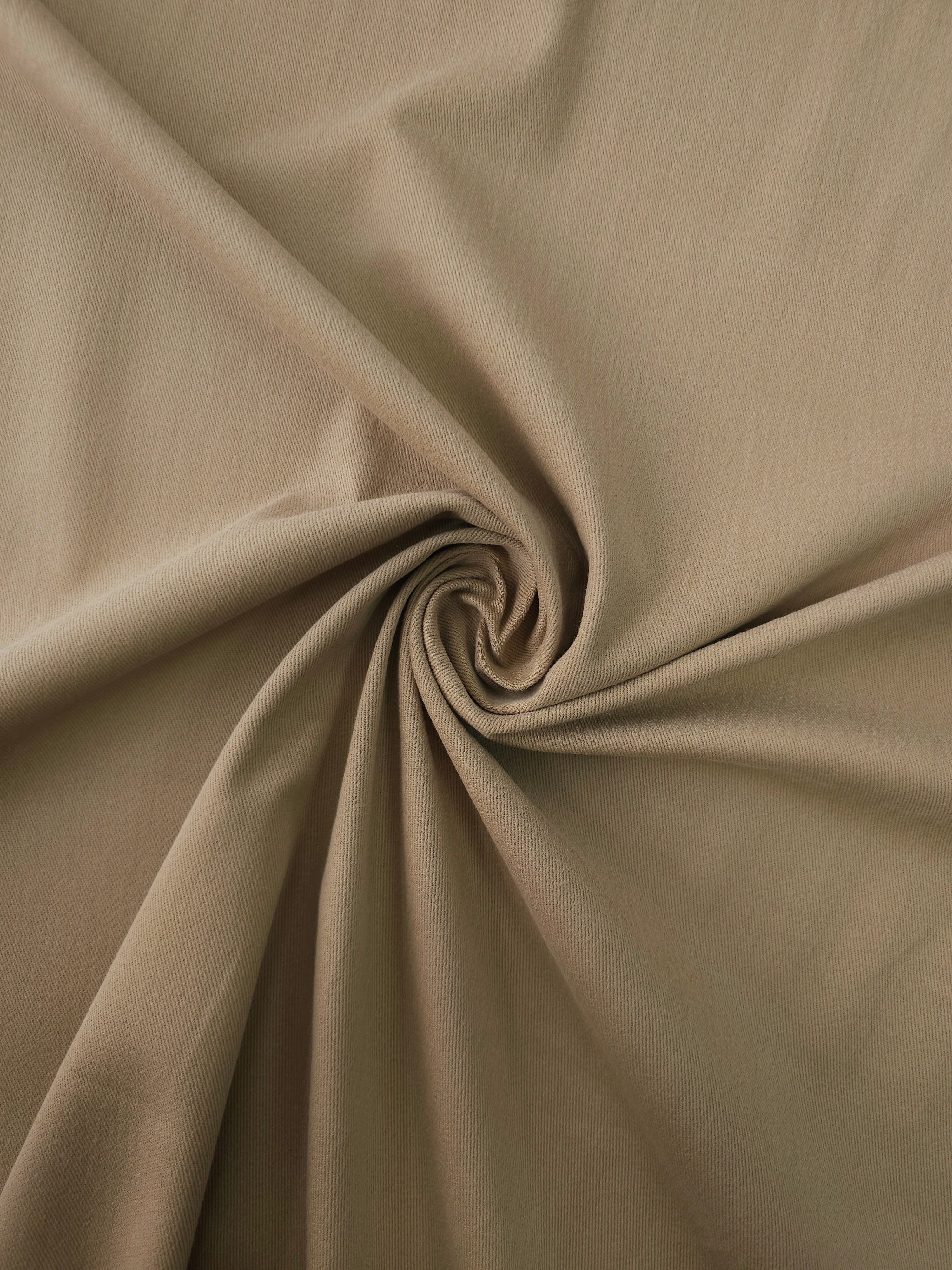 Warm Beige Lightweight Brushed Cotton Twill