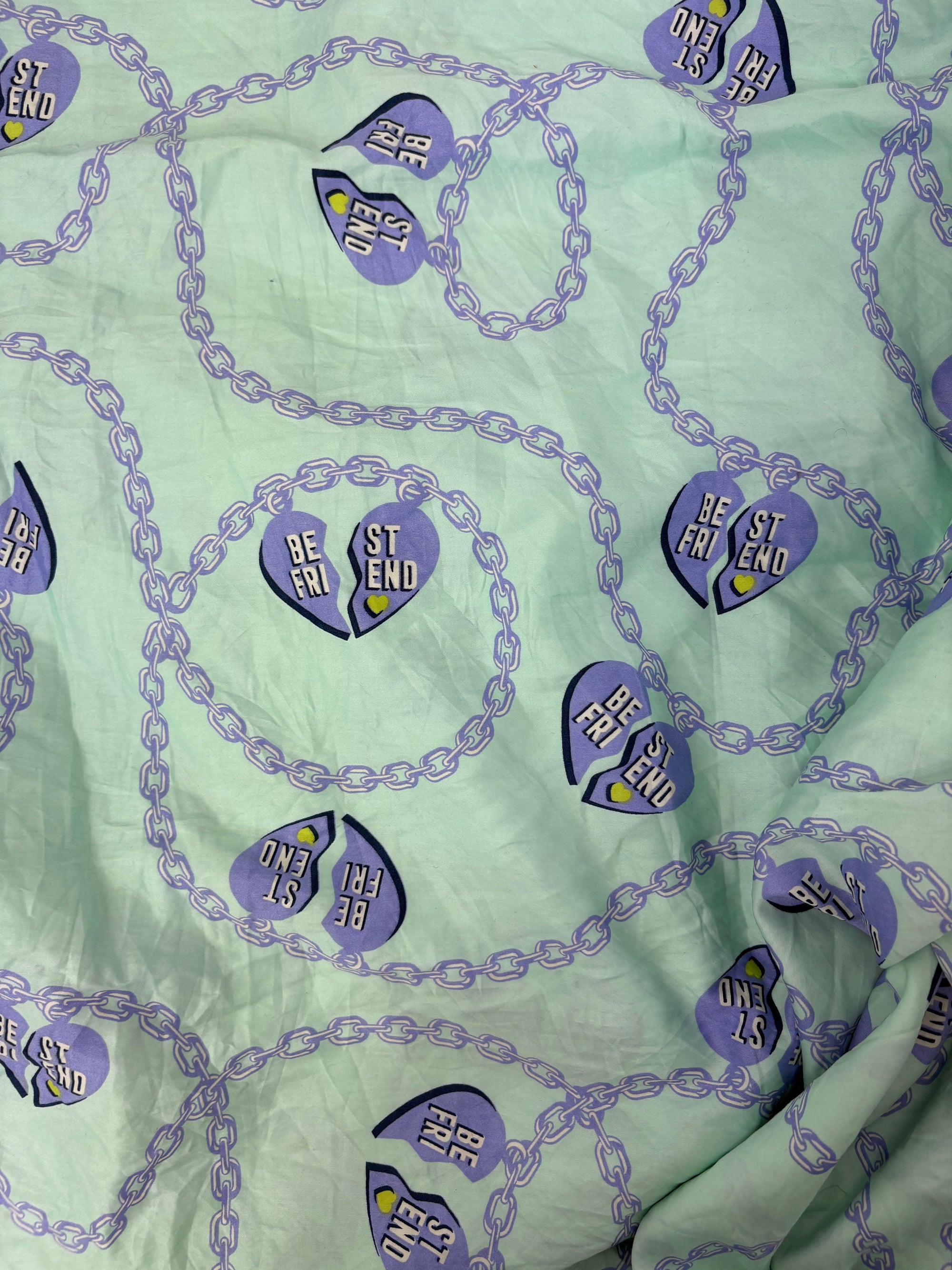 Blue Best Friend Cotton Sateen - 2.4m Piece