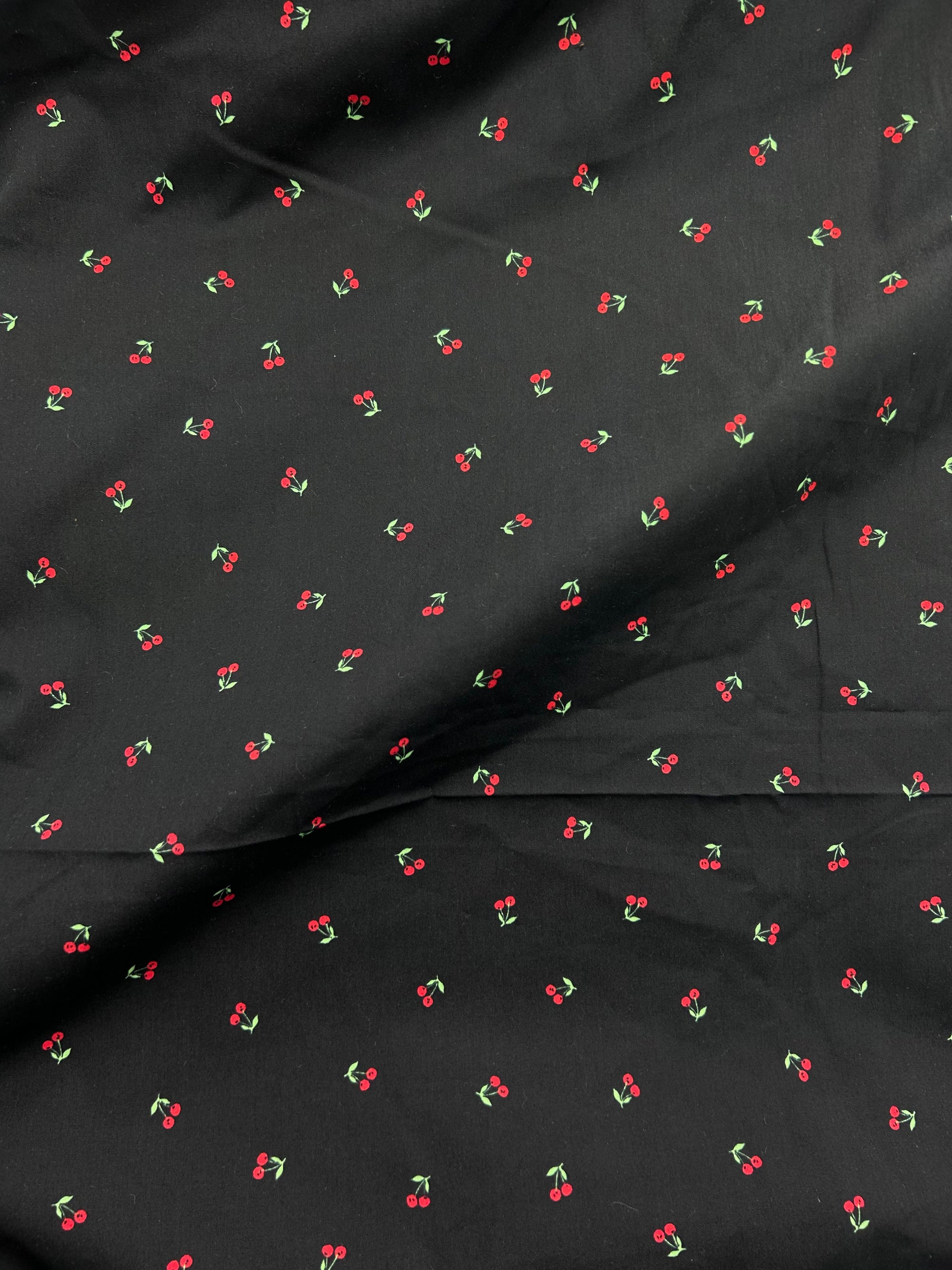 Black Mini Cherry Cotton - Various Sizes