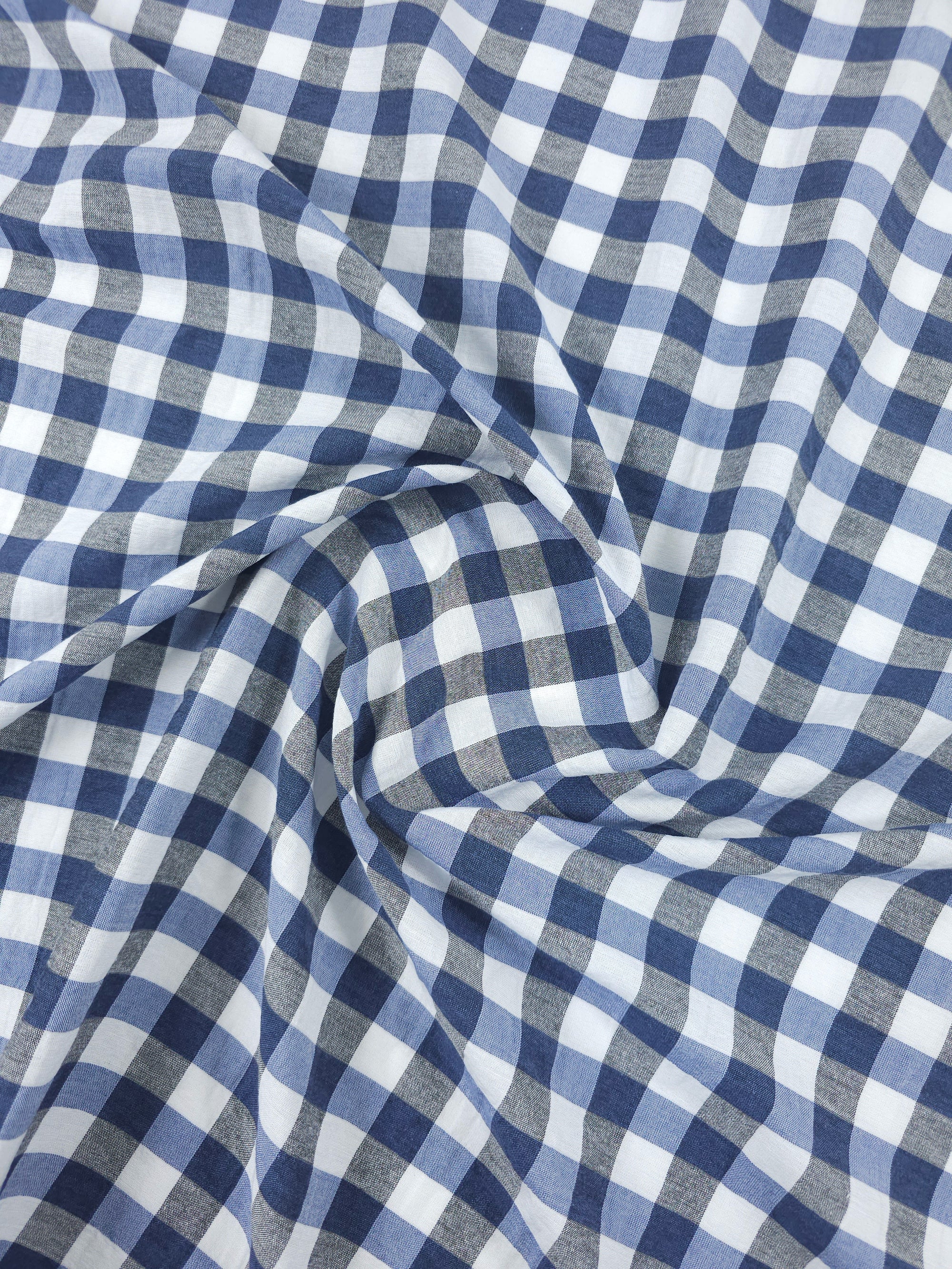 Hale Blue Gingham Cotton Poly