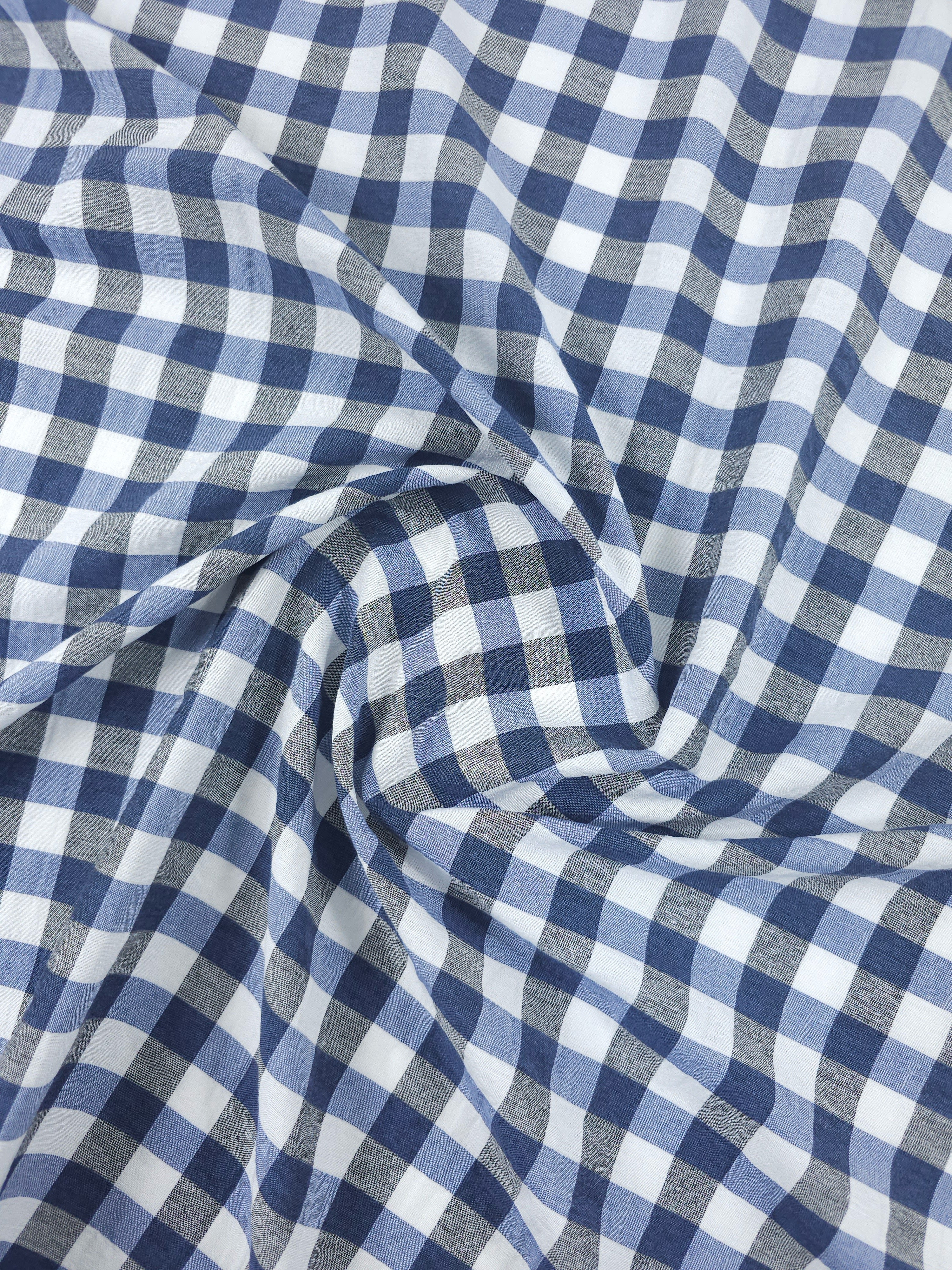 Hale Blue Gingham Cotton Poly
