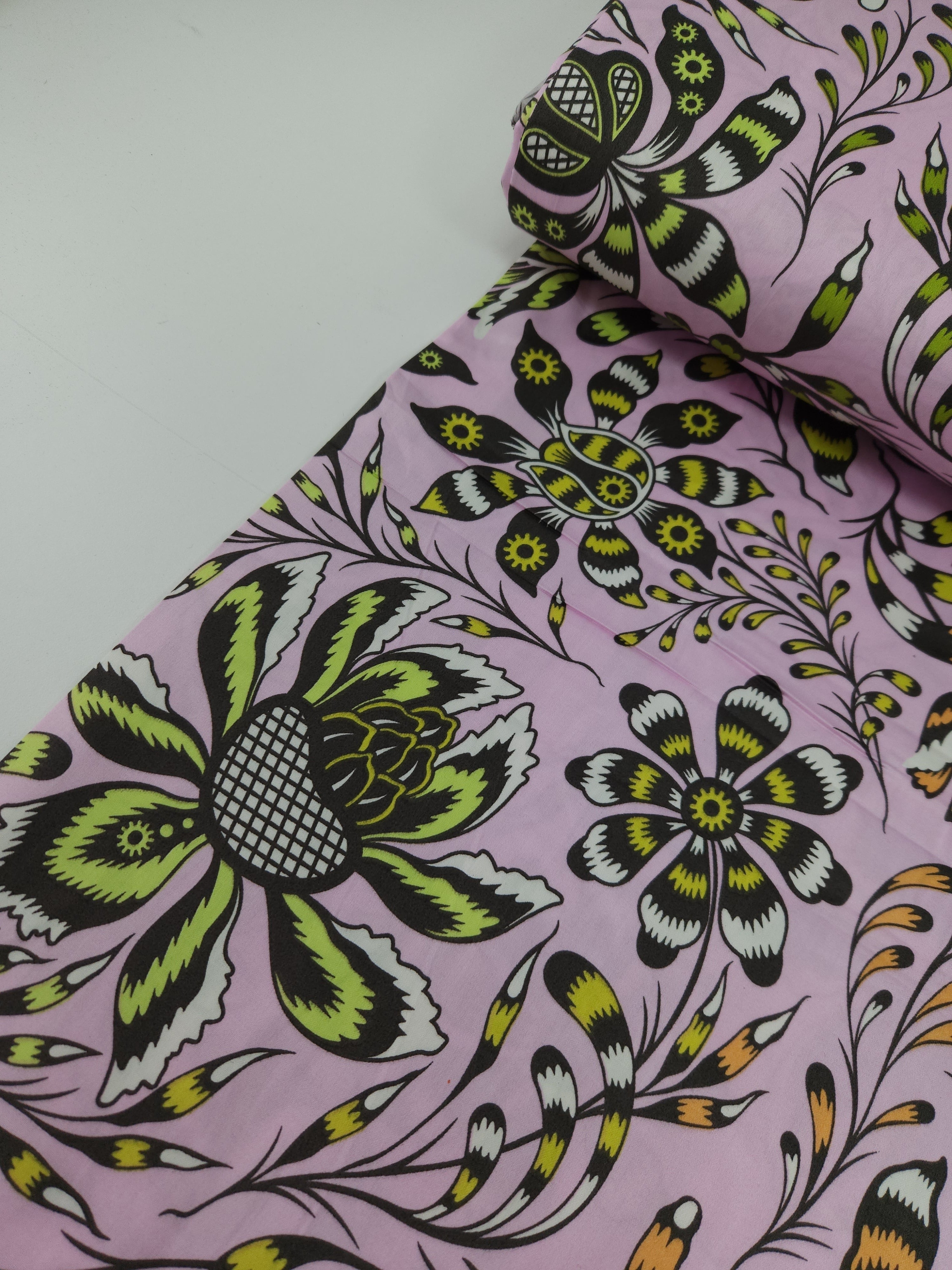 Lilac Pink Free Spirit Floral Cotton Sateen 108" - Tula Pink (Pieces)