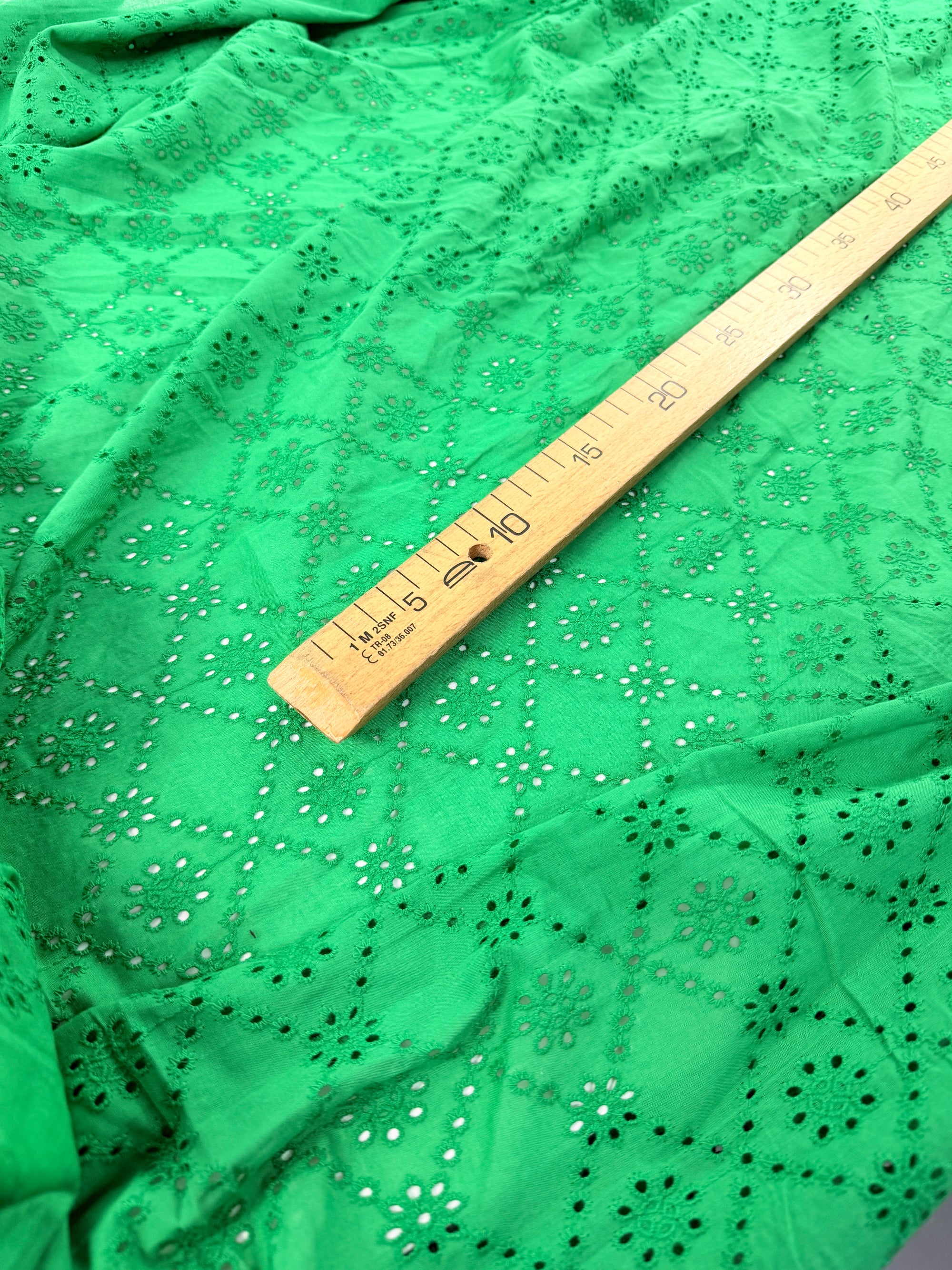 Green Diamond Cambric Cotton Broderie Anglaise