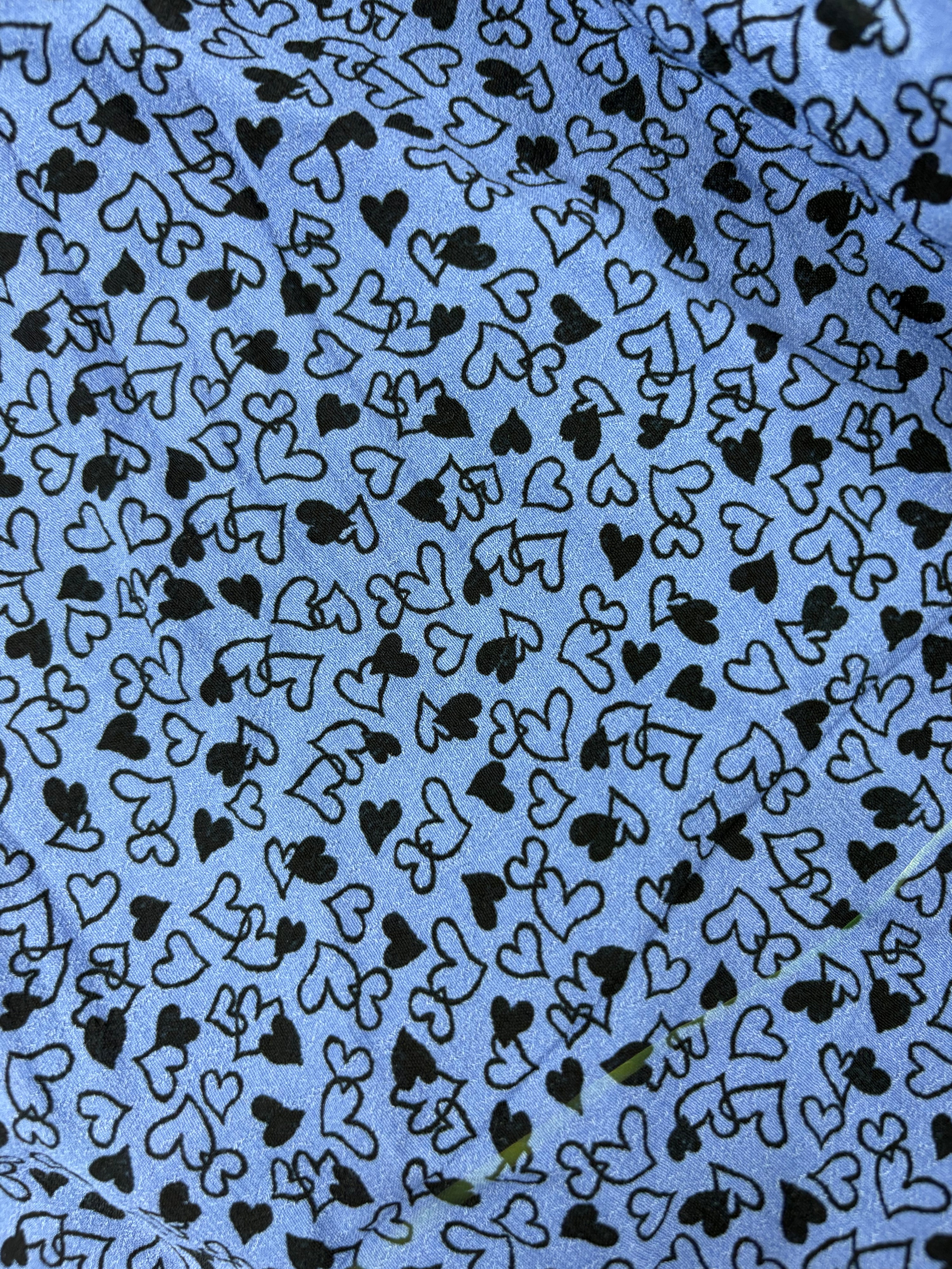 Azure Baby Hearts Viscose - 2.8m Piece
