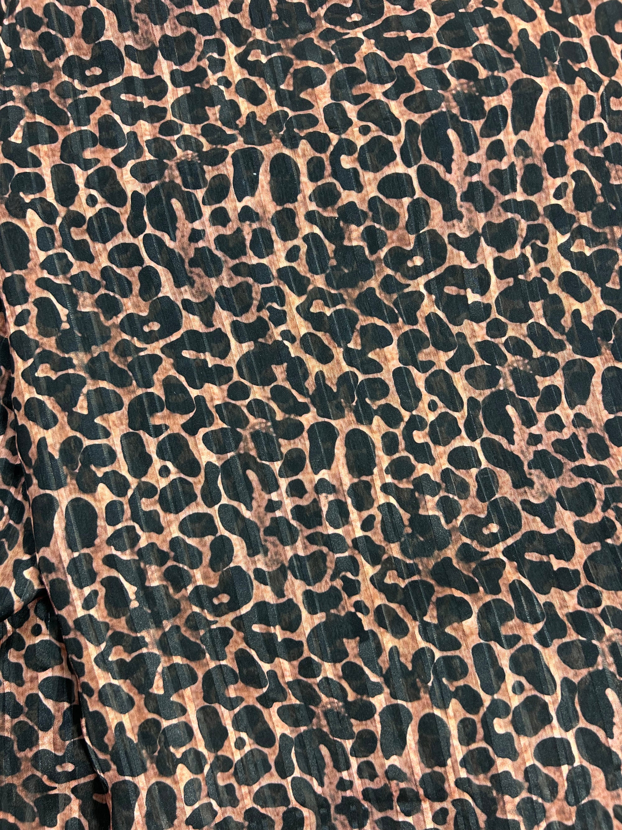 Brown Leopard Print Polyester - 2m Piece