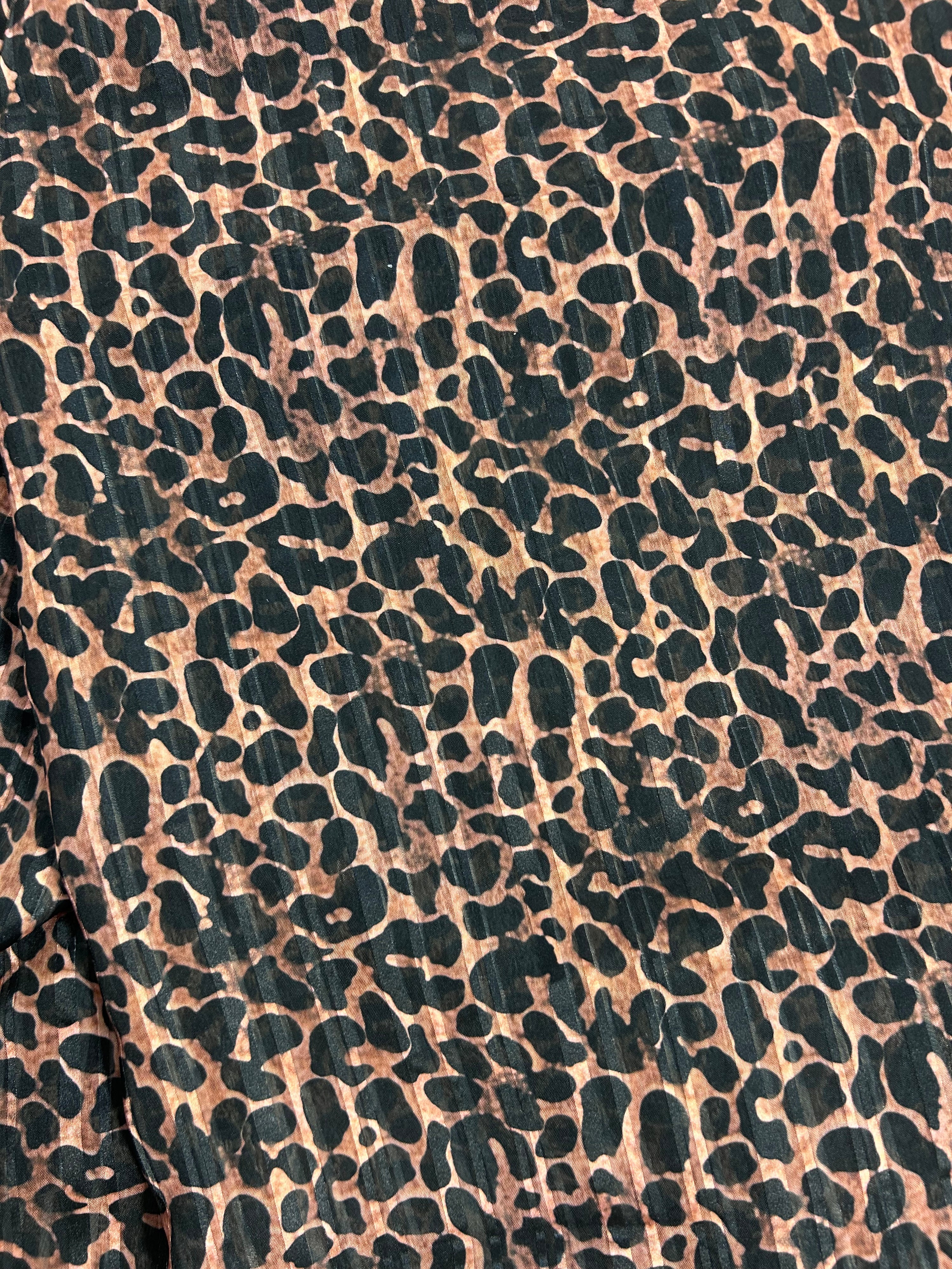 Brown Leopard Print Polyester - 2m Piece