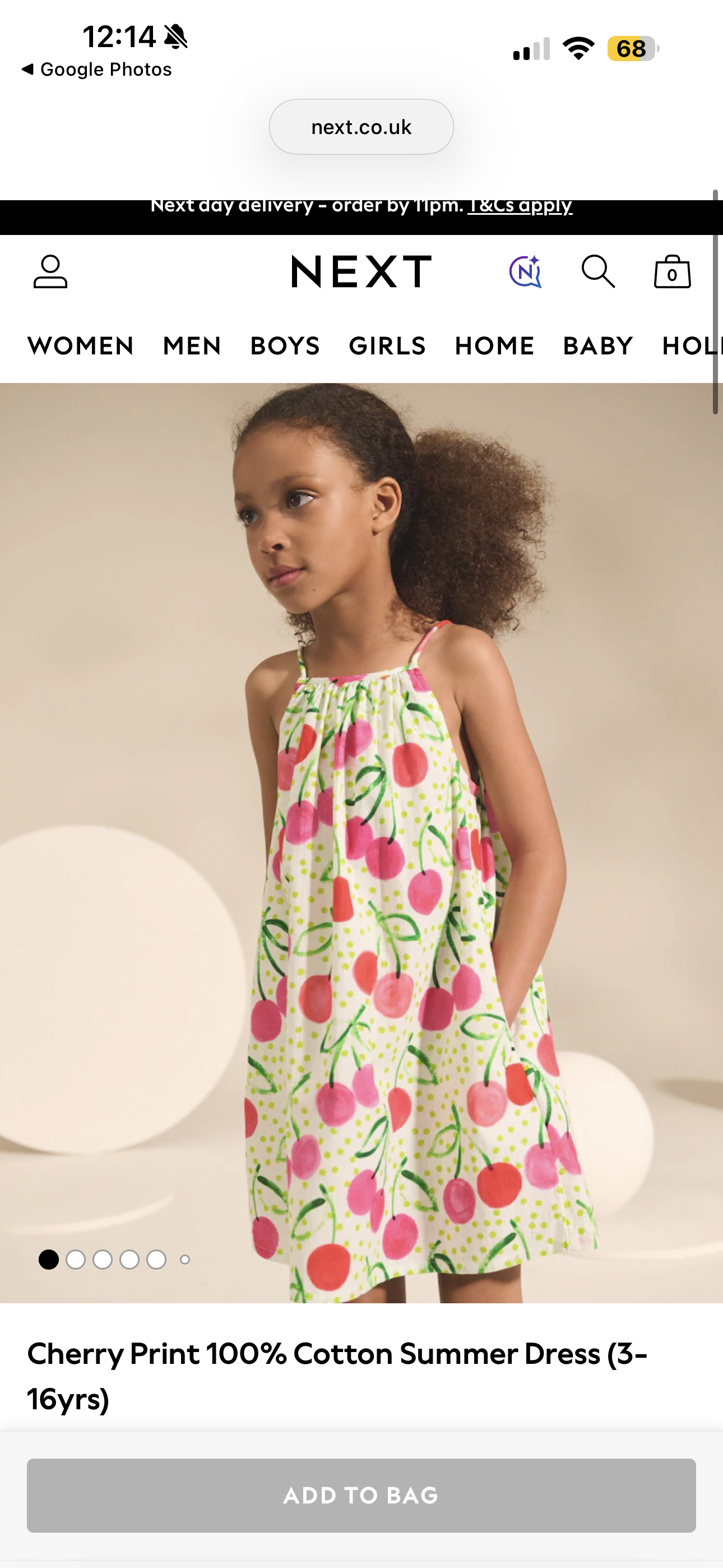 Dancing Cherry Mania Cotton Slub - Next