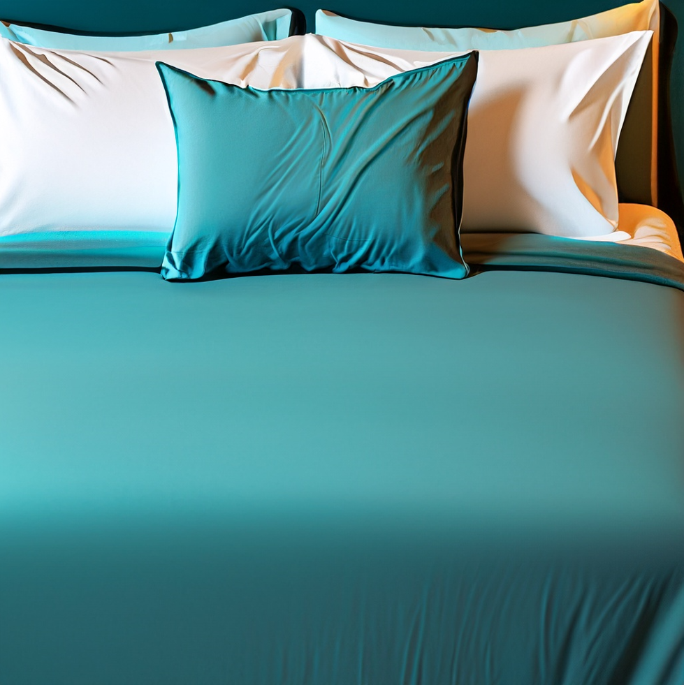 Light Teal Blue | Fitted Sheet | Percale Cotton
