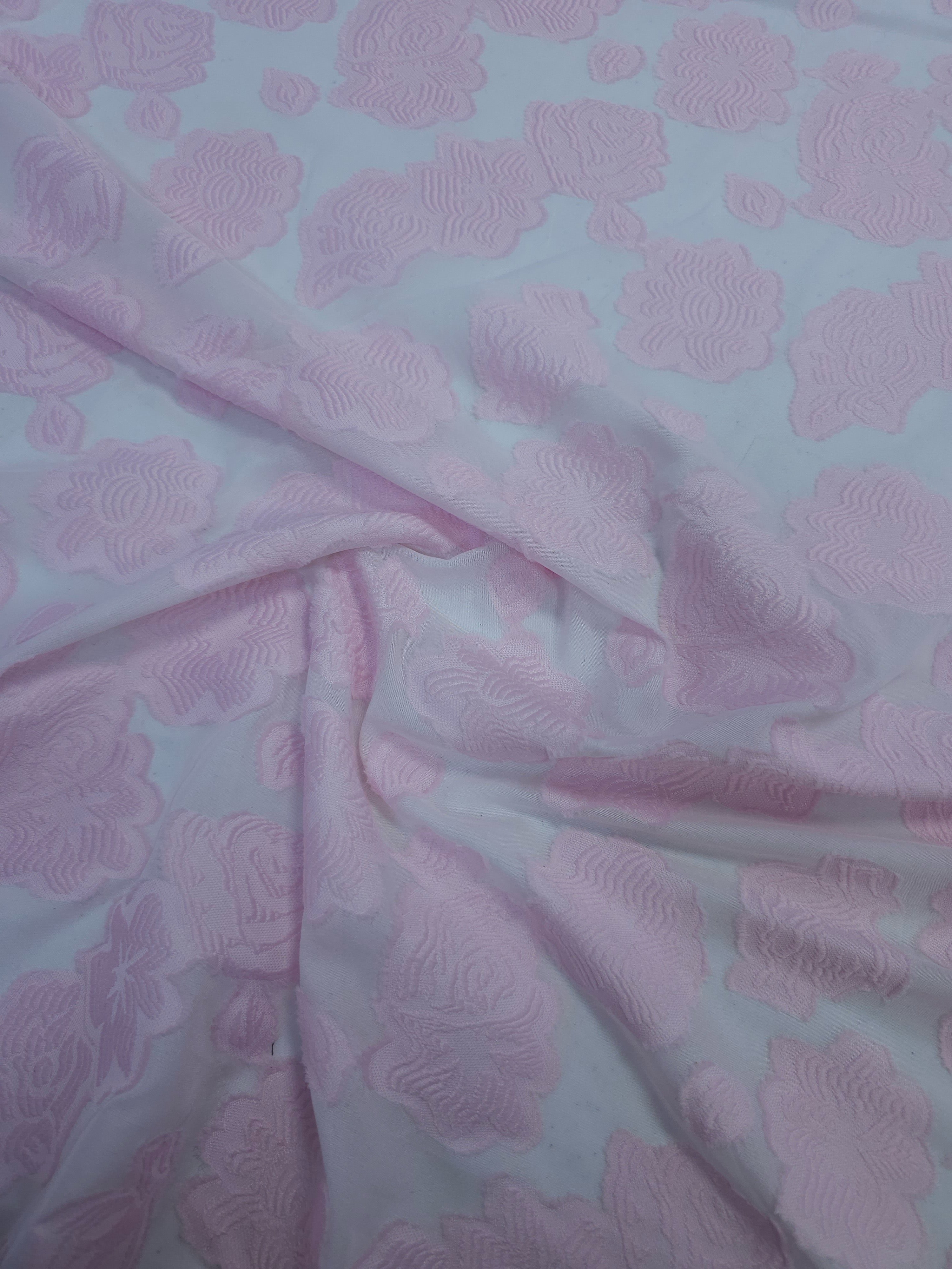Pink/Clear Embossed Floral Jacquard