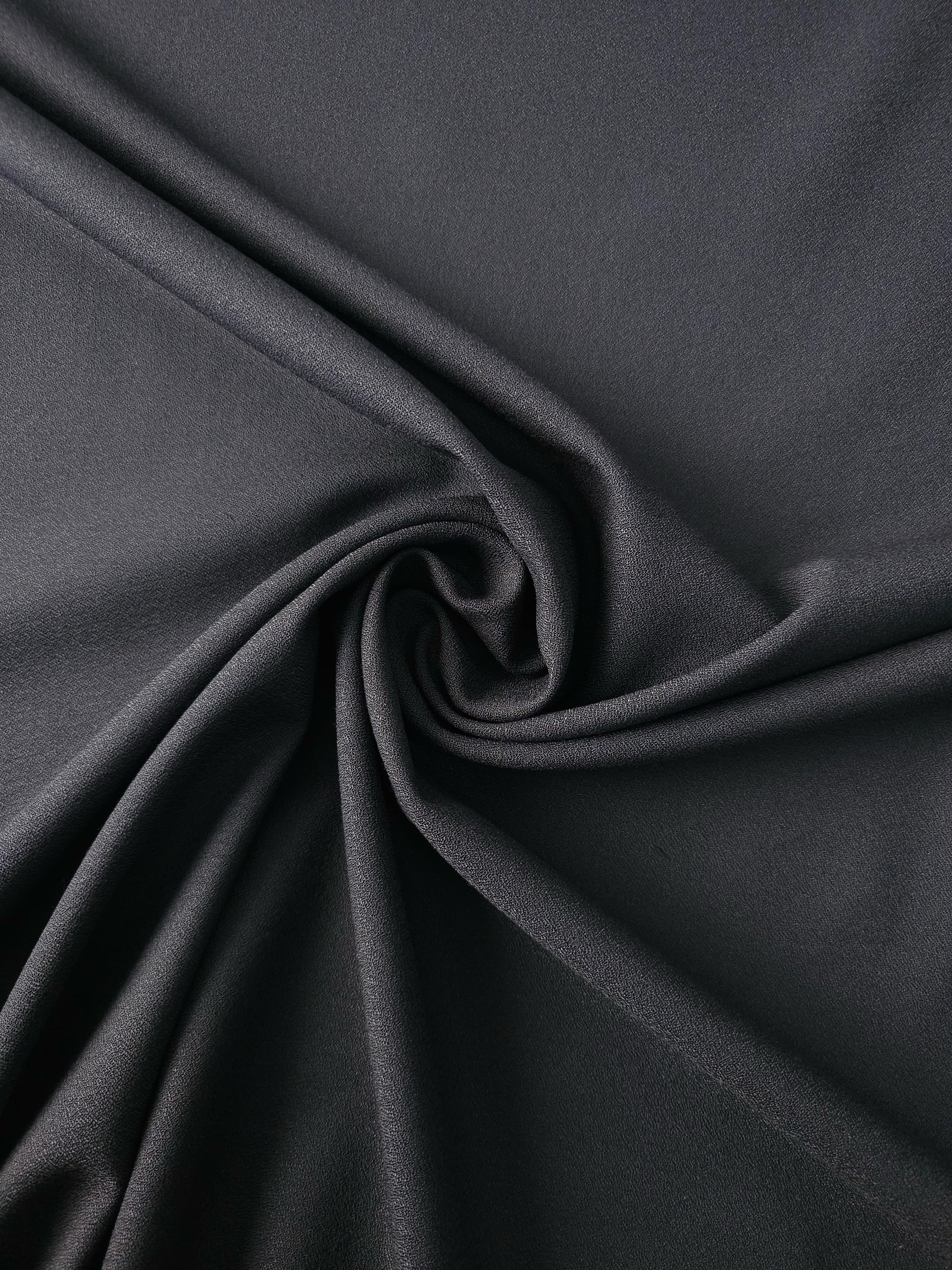Black Poly Crepe Suiting