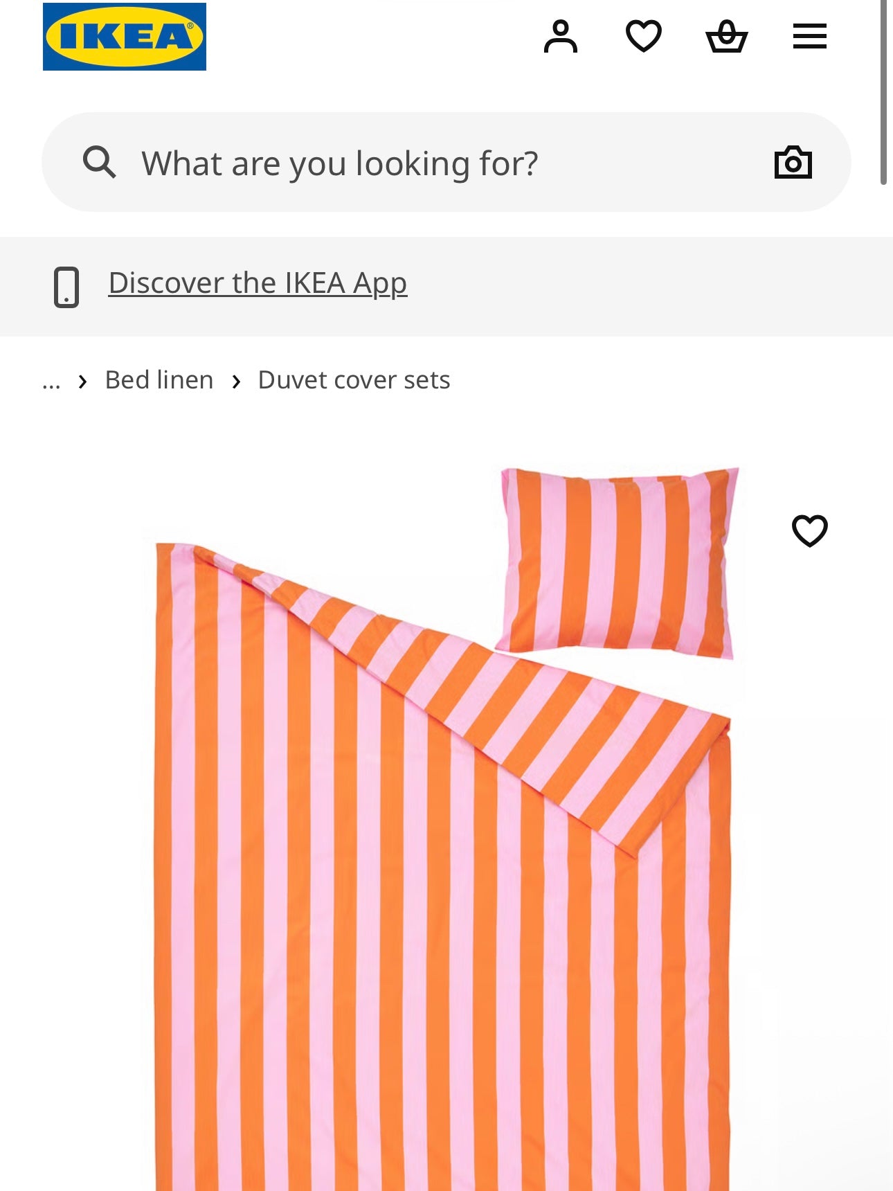 Orange Pink Stripe 100% Cotton 118” - Ikea *EXTRA WIDE*