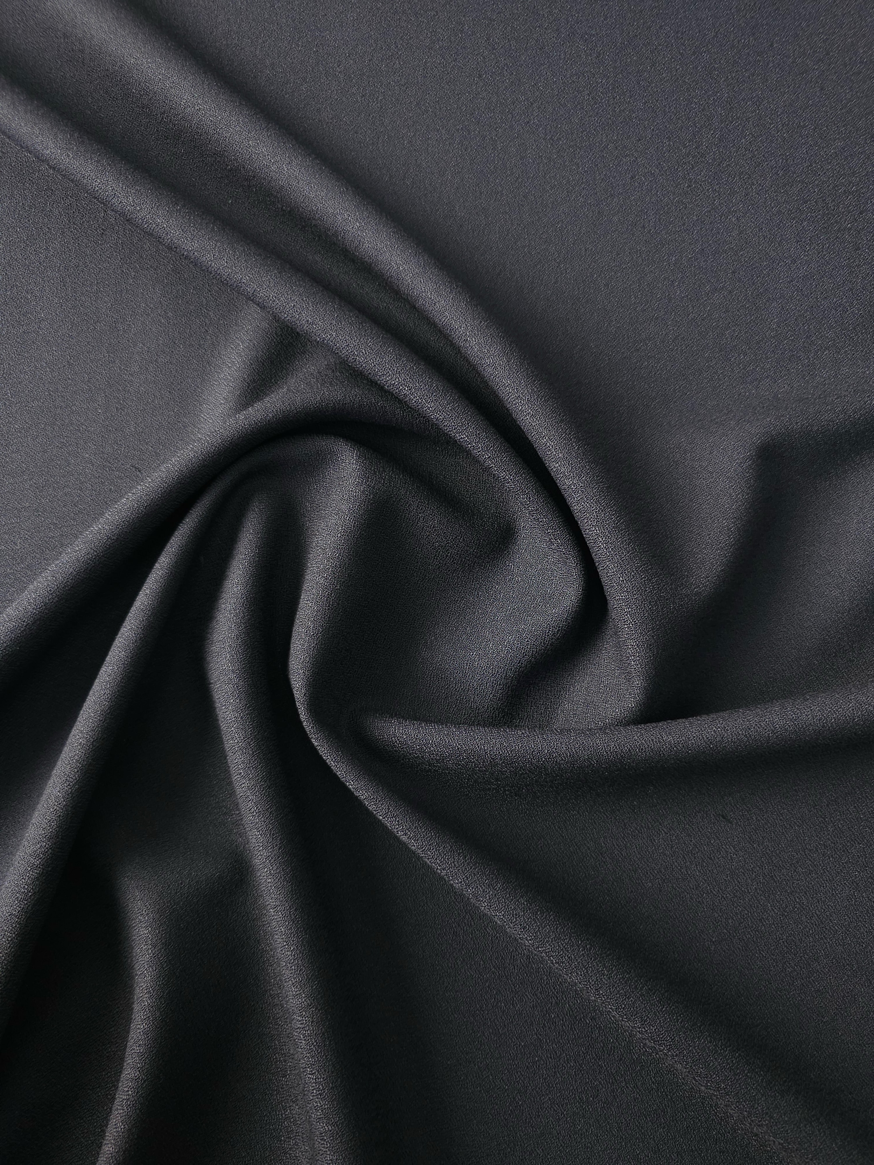 Black Poly Crepe Suiting