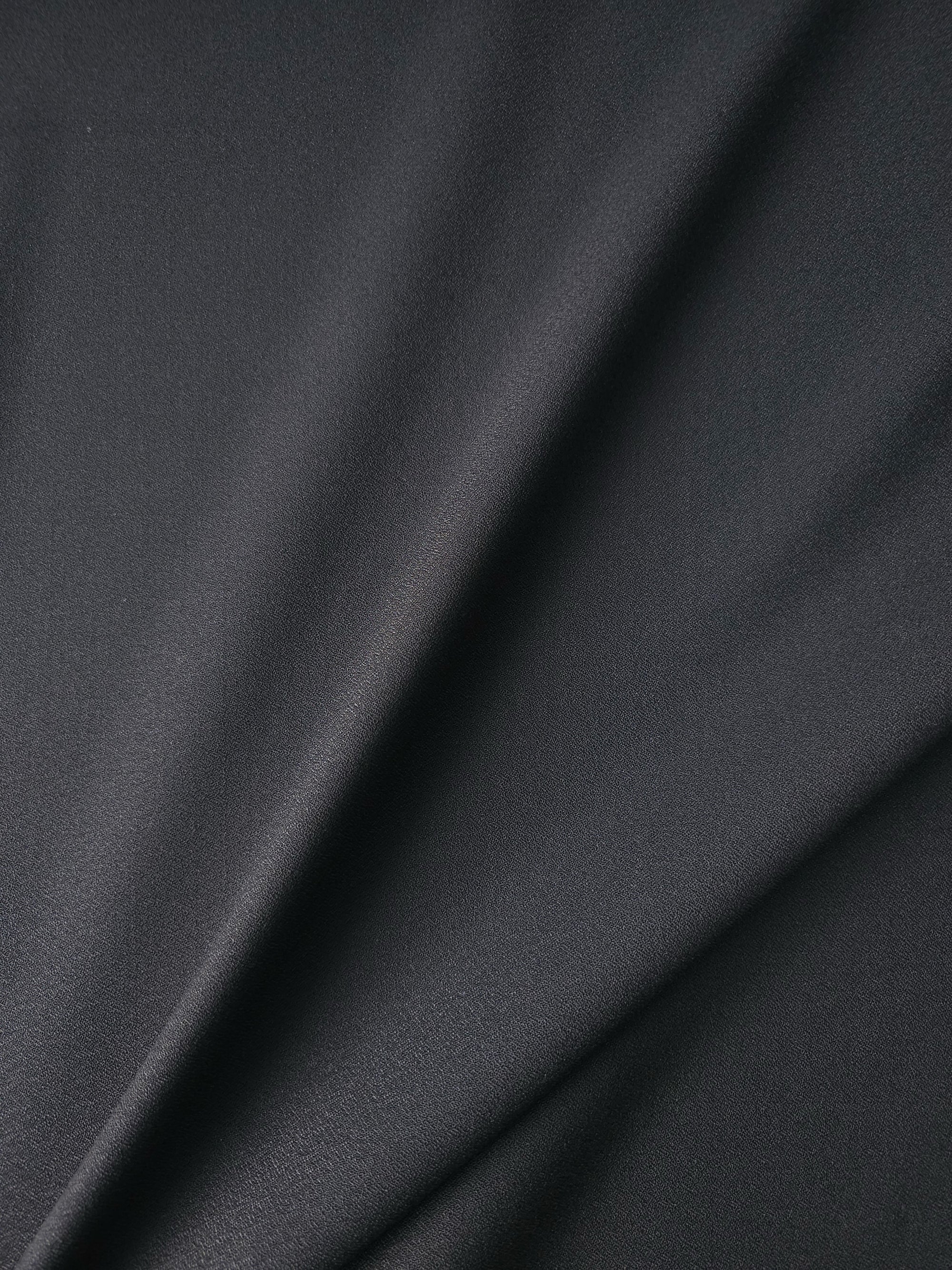 Black Poly Crepe Suiting