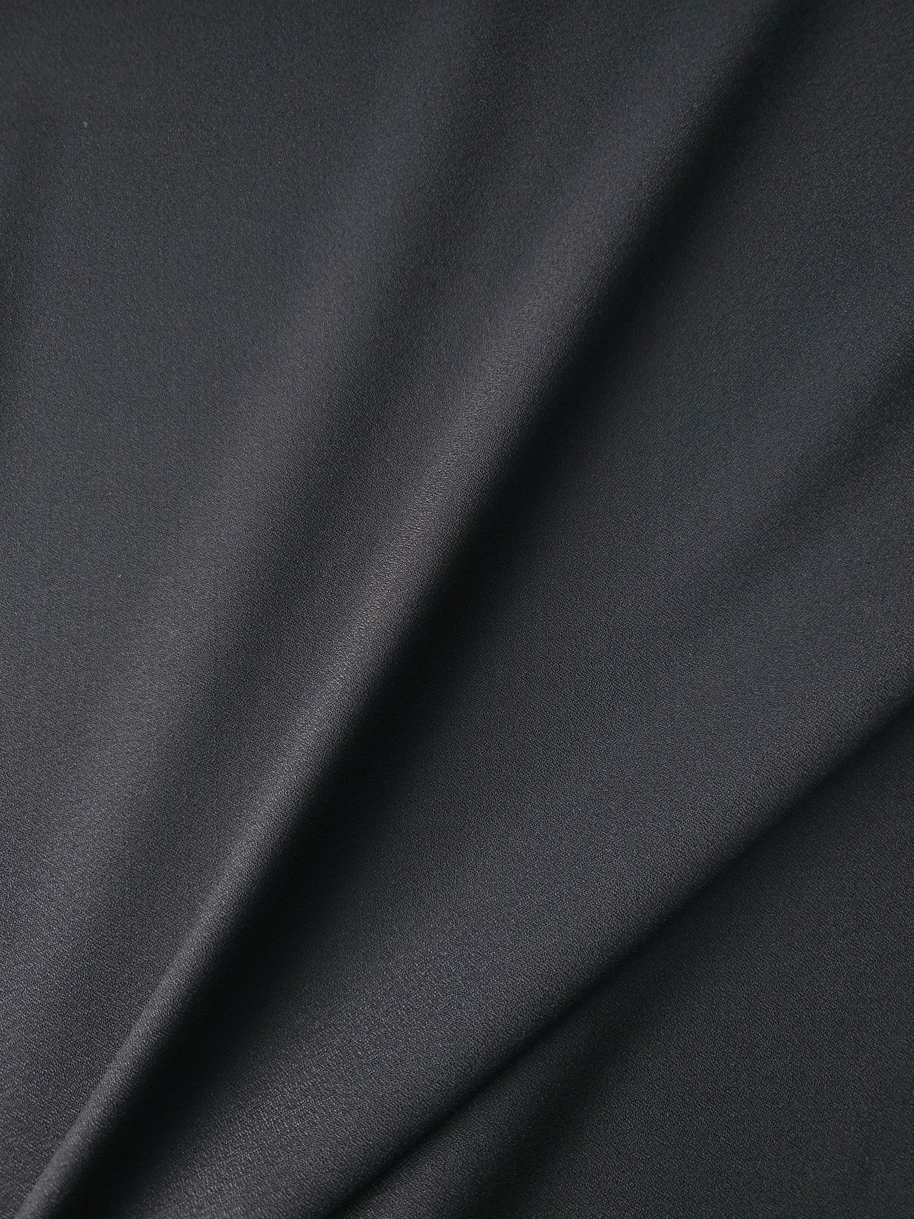 Black Poly Crepe Suiting