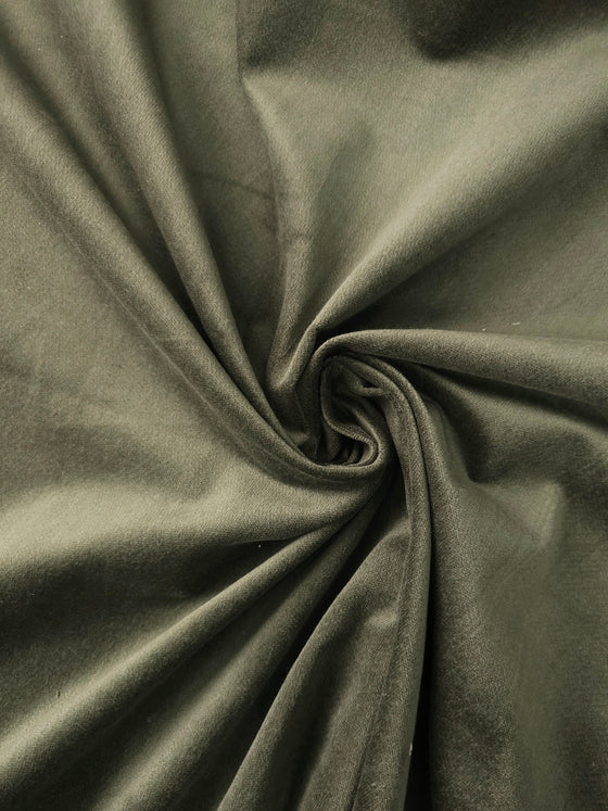 Khaki Green Cotton Velvet
