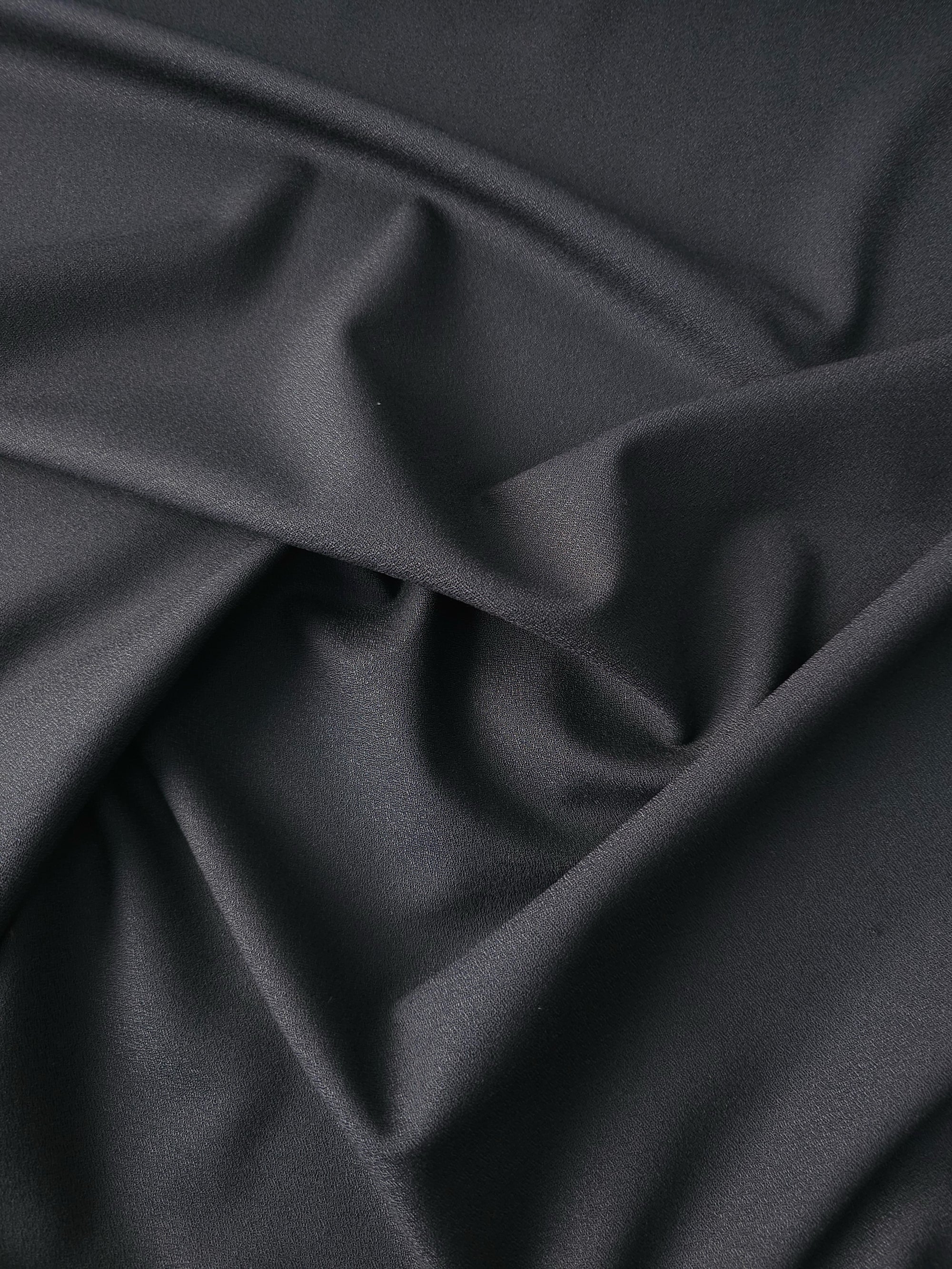 Black Poly Crepe Suiting