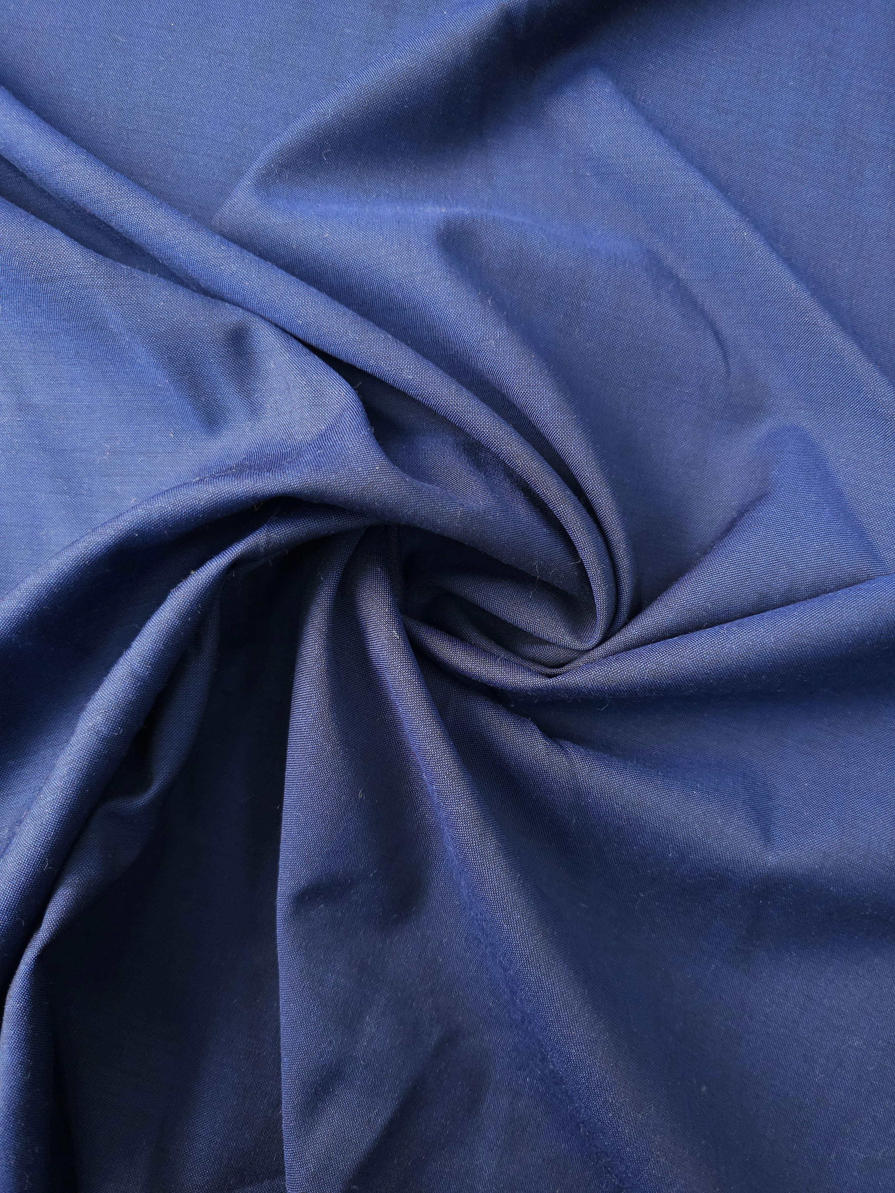 Dark Blue Slub Poly Wool Suiting