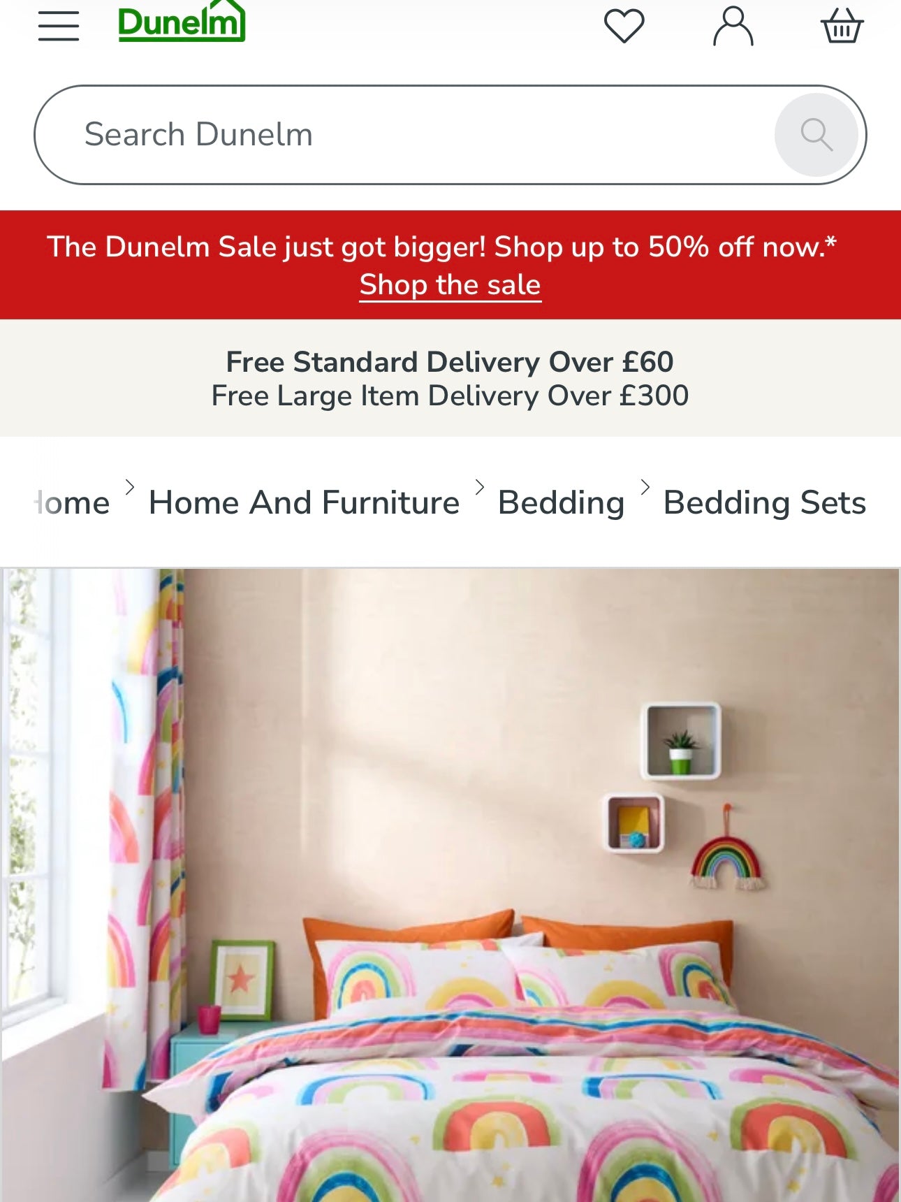 Painted Rainbow 100% Cotton 102” - Dunelm *EXTRA WIDE*