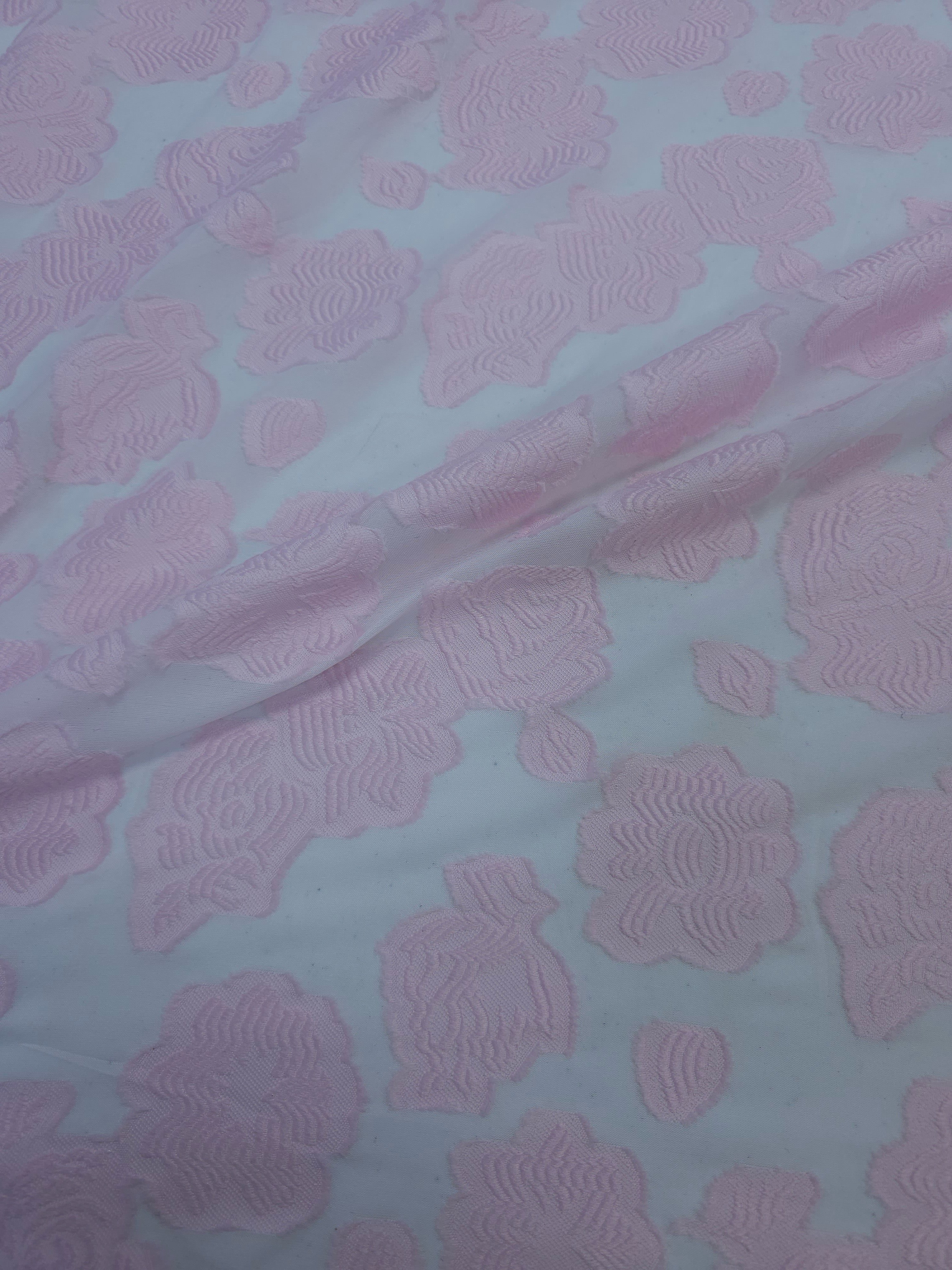 Pink/Clear Embossed Floral Jacquard