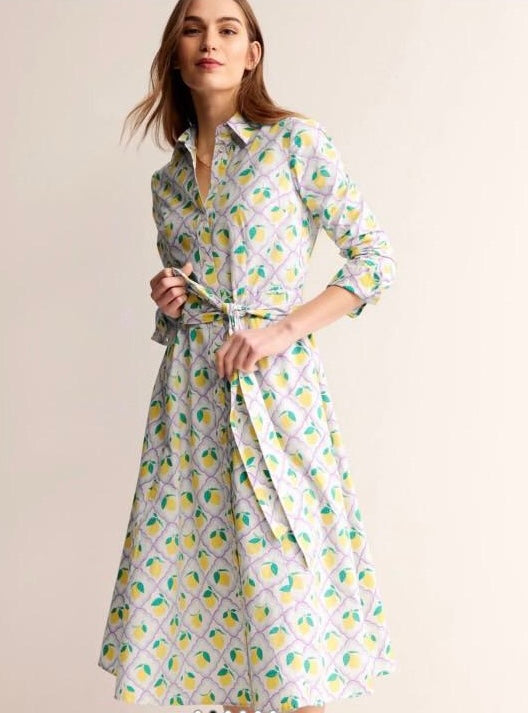 Lemon Tile Cotton Poplin