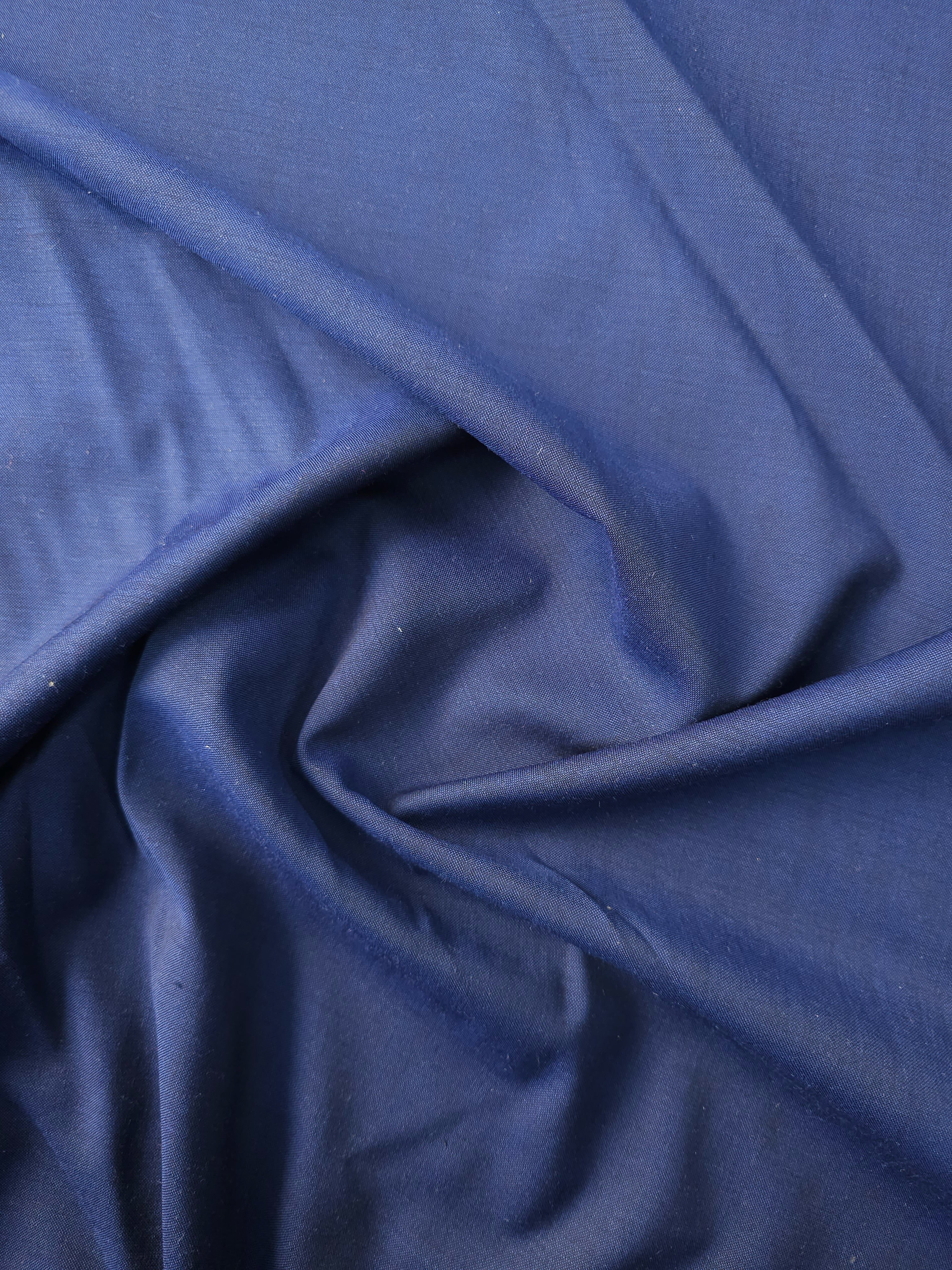 Dark Blue Slub Poly Wool Suiting