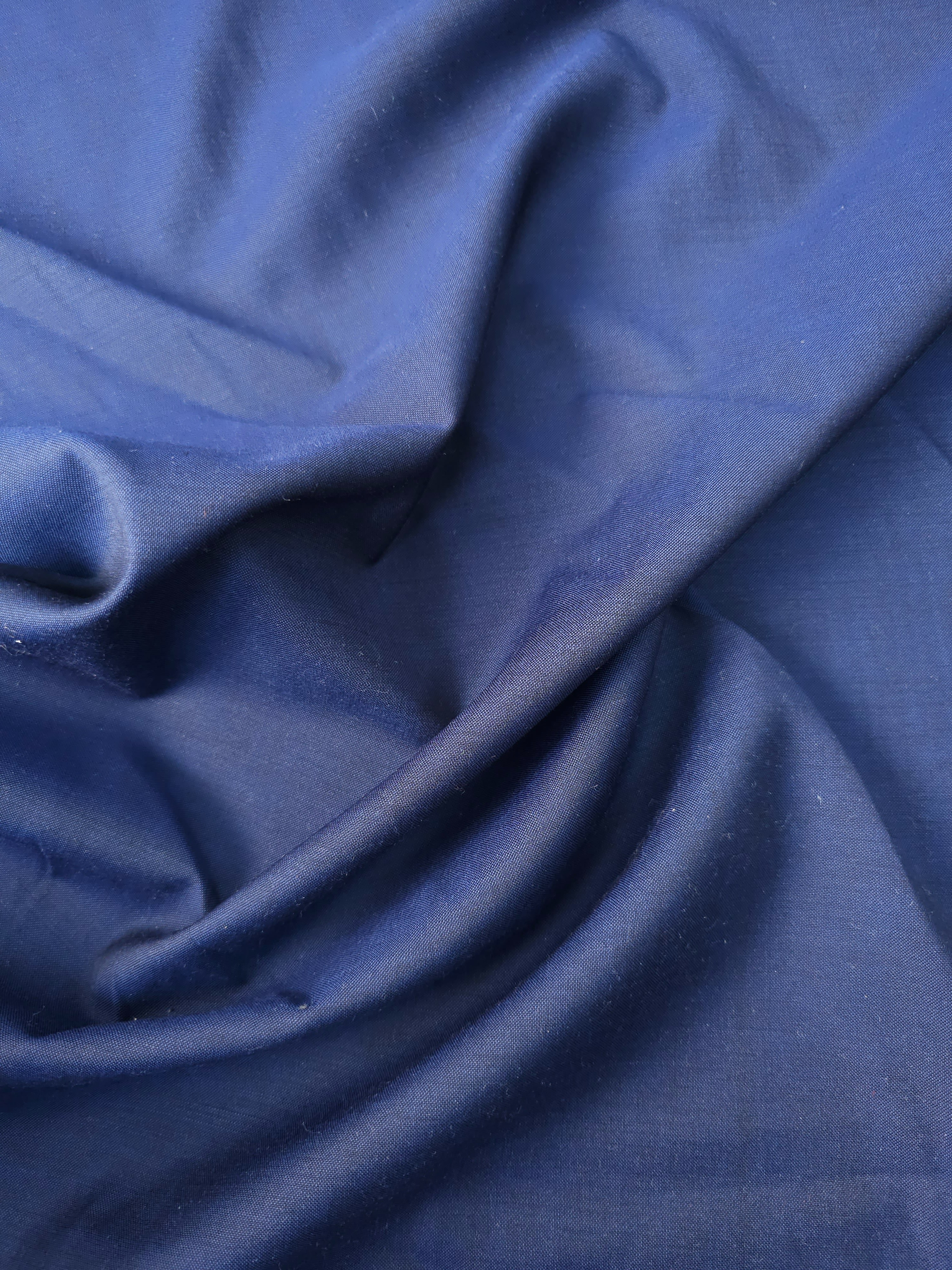 Dark Blue Slub Poly Wool Suiting