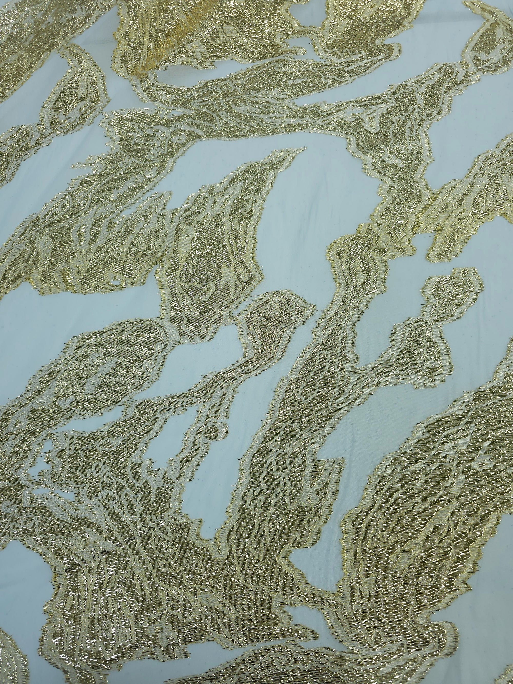 Gold/White Abstract Lurex Jacquard