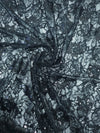 Black Floral Sequin Net - 4.50m piece