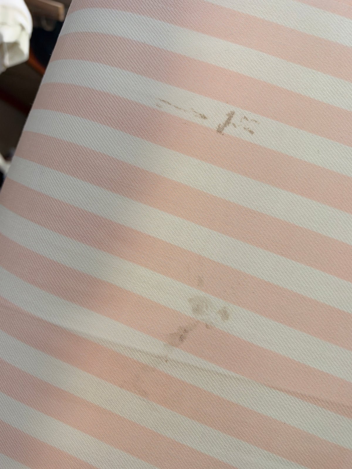 Peachy Pink/Ivory Stripe Denim *DEFECT*
