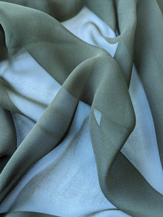 Khaki Crepe Georgette