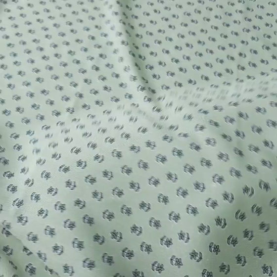 Pale Green Ditsy Floral Viscose Challis