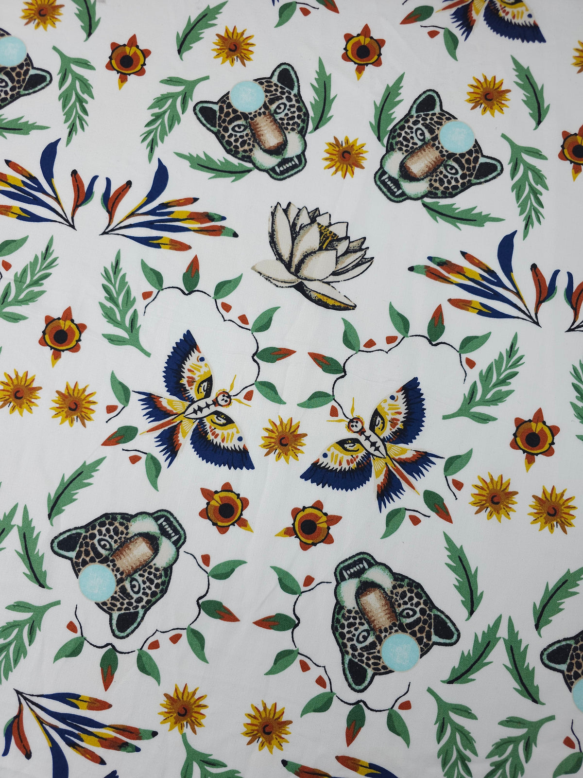 Leopard Bird Floral Symmetry Cotton - Anthropologie
