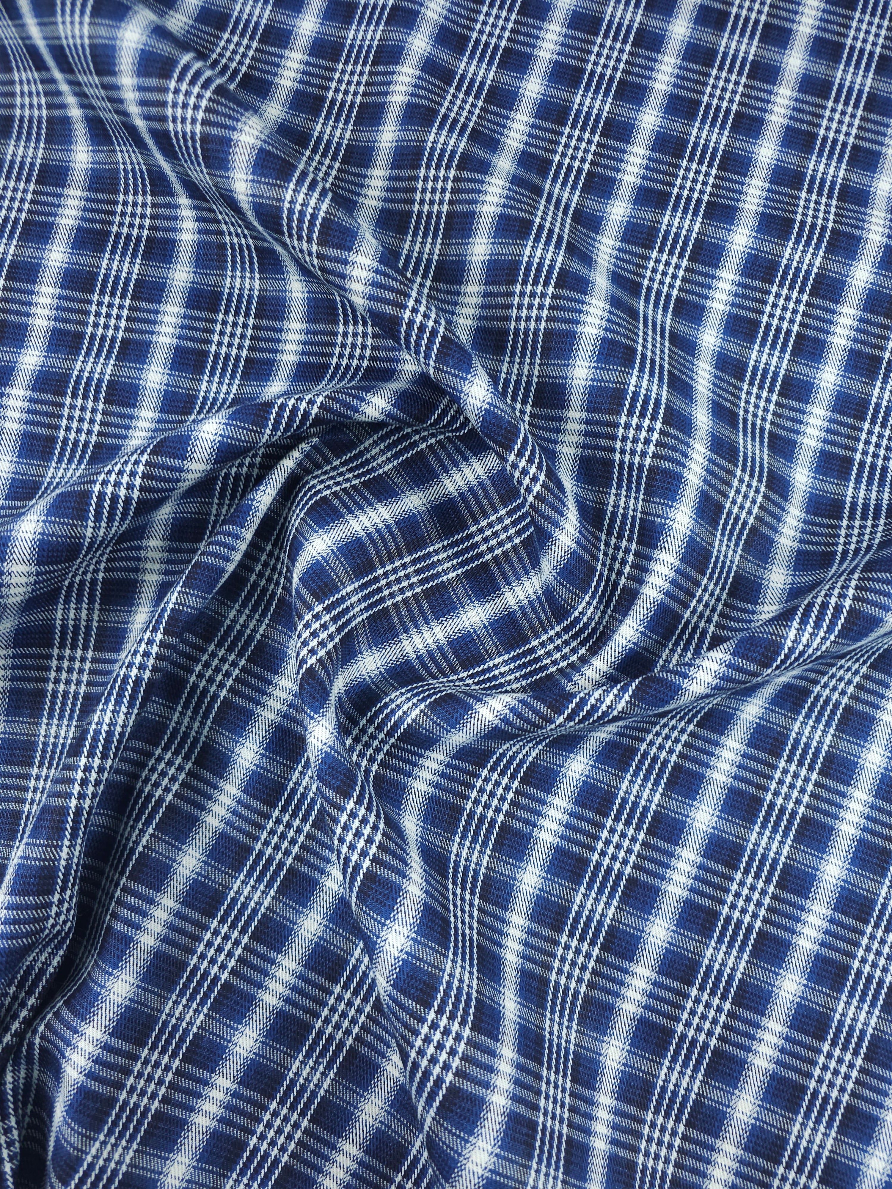 Cobalt Blue Tartan Denim