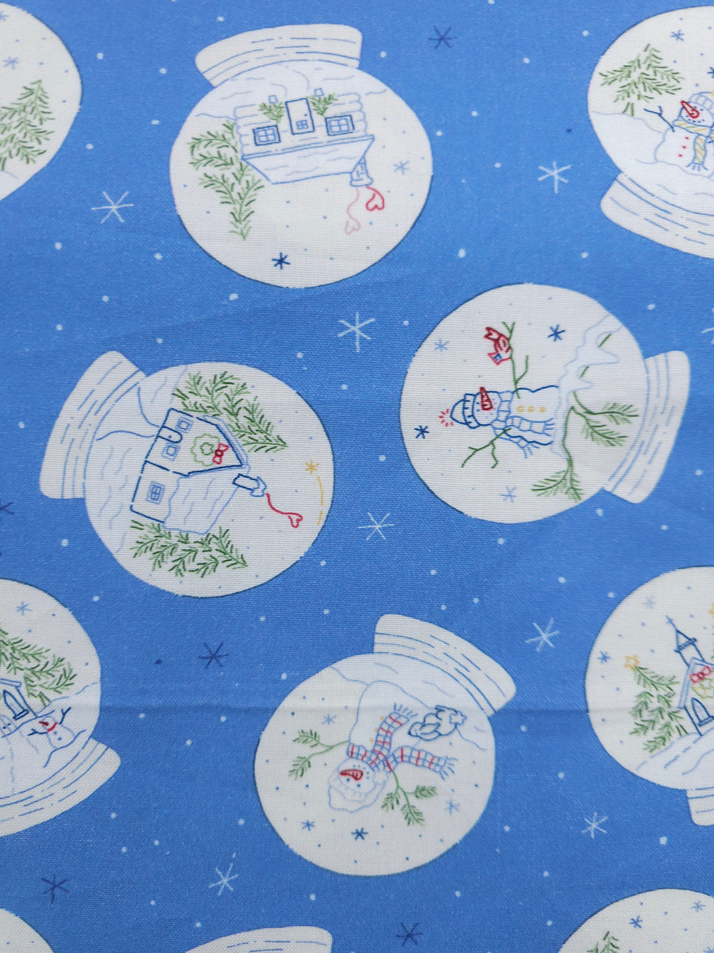 Christmas Snow globes Cotton - 2m Piece