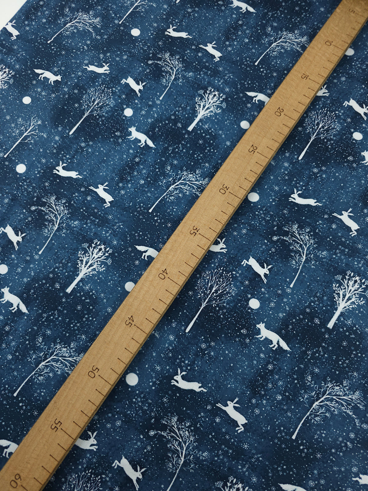 Navy Winter Night Snowy Fable 100% Cotton - Robert Kaufman