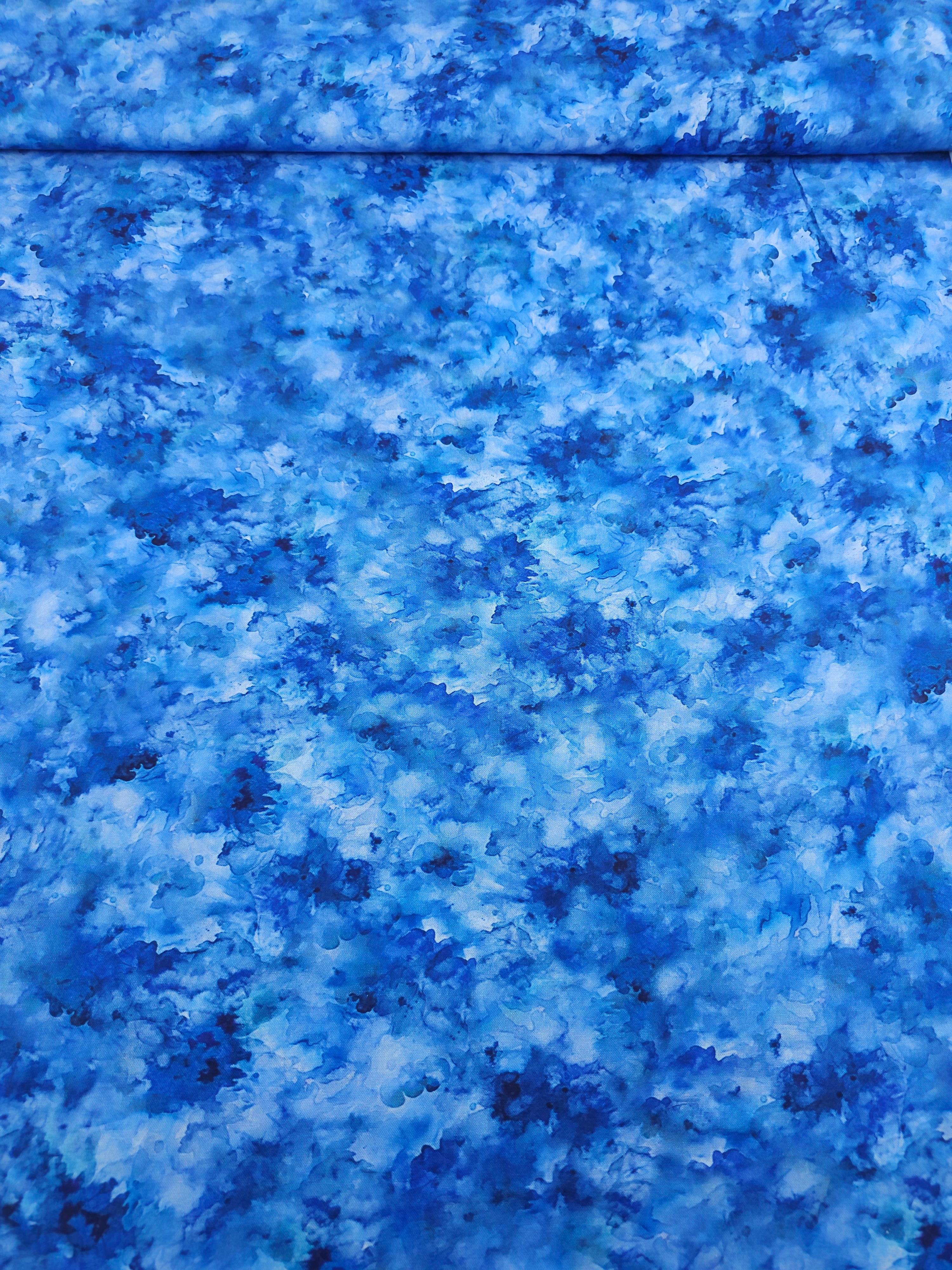 Blue Iris Watercolour 100% Cotton